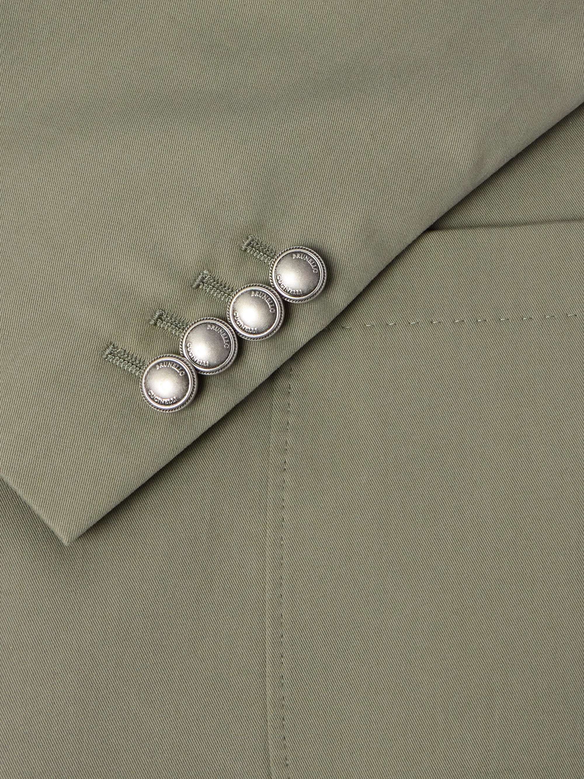 Double-Breasted Cotton-Blend Suit Jacket view