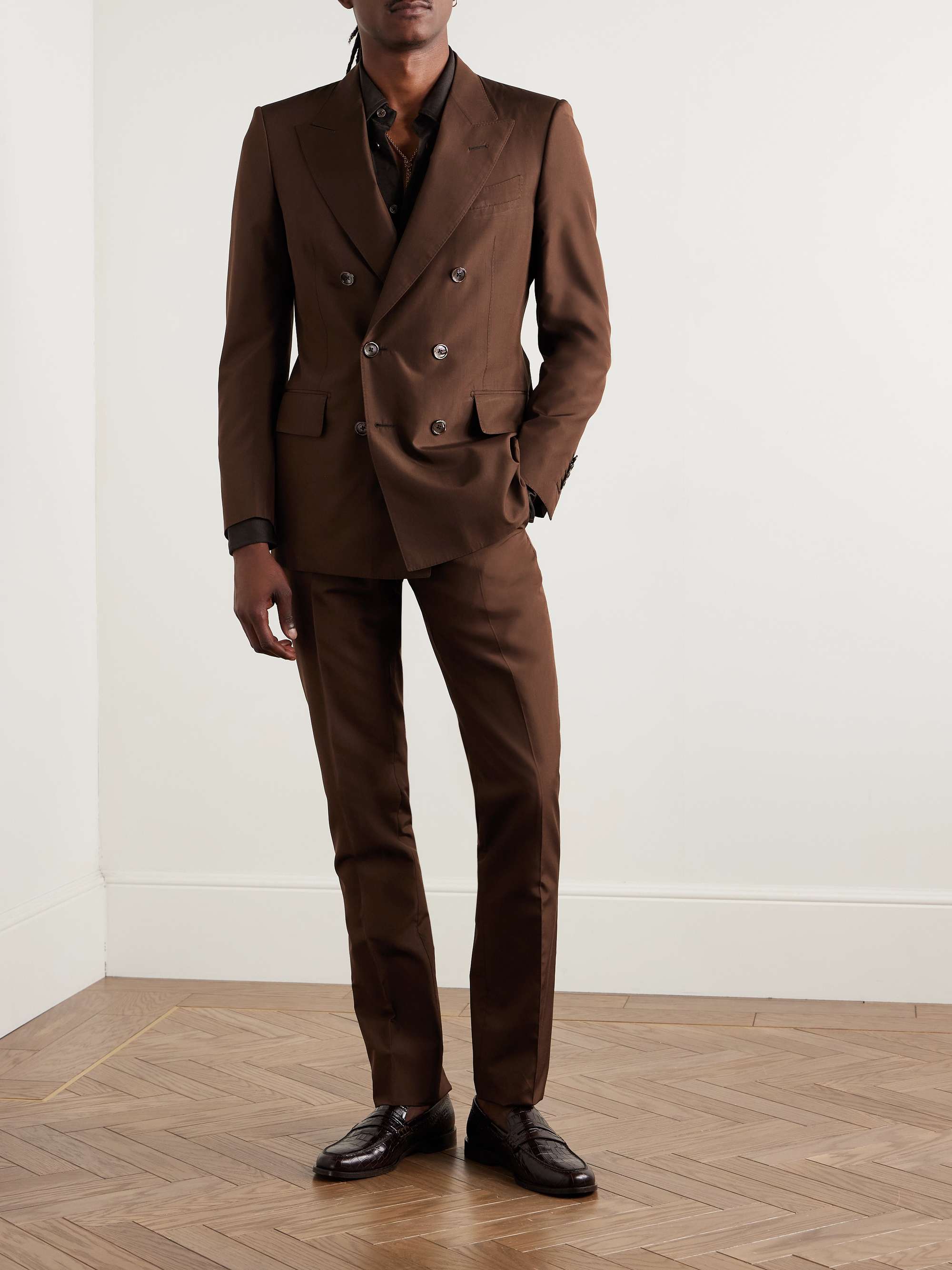 Dyllan Double-Breasted Silk Suit Jacket view