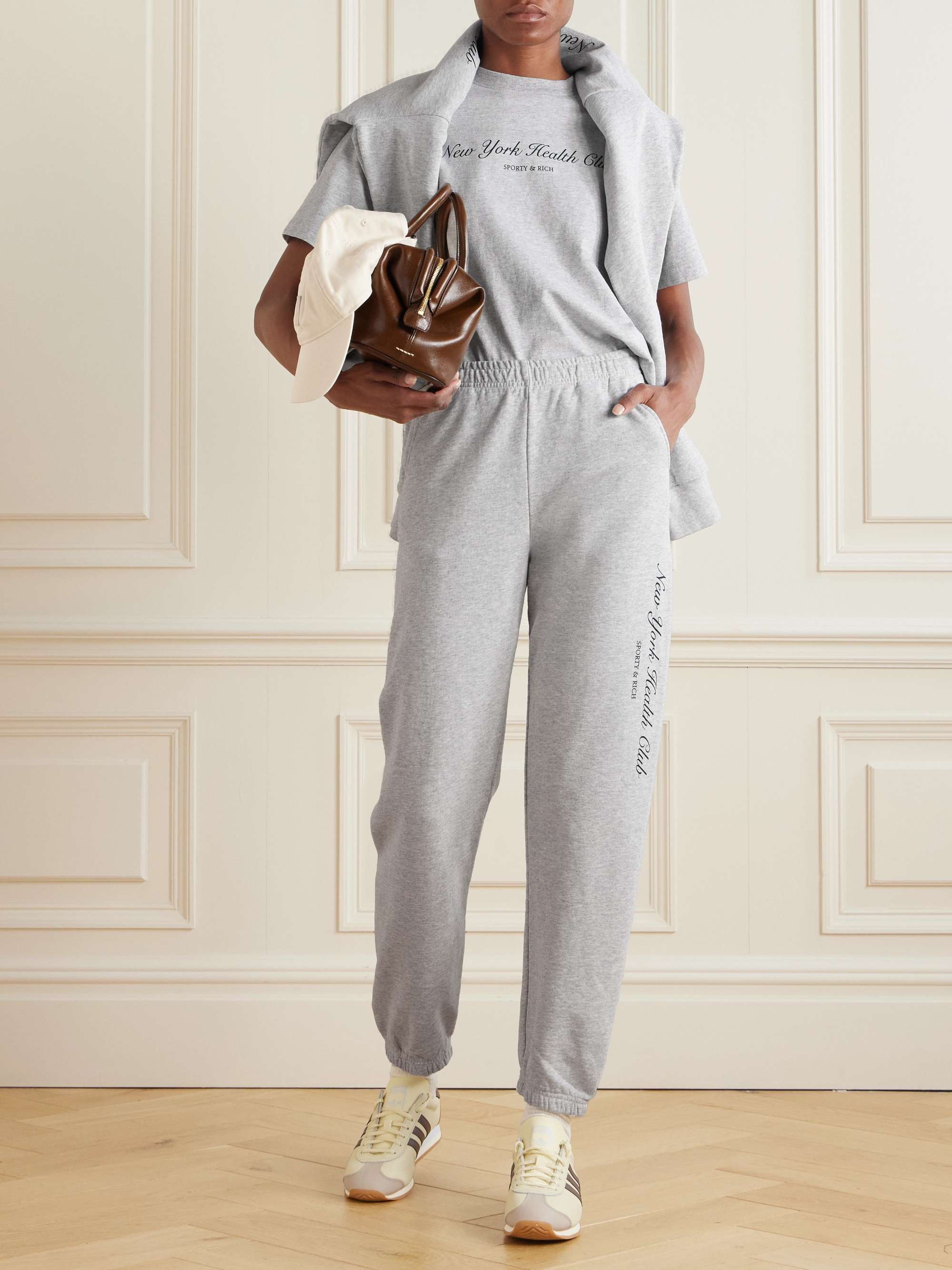Ivy League printed cotton-blend jersey track pants view