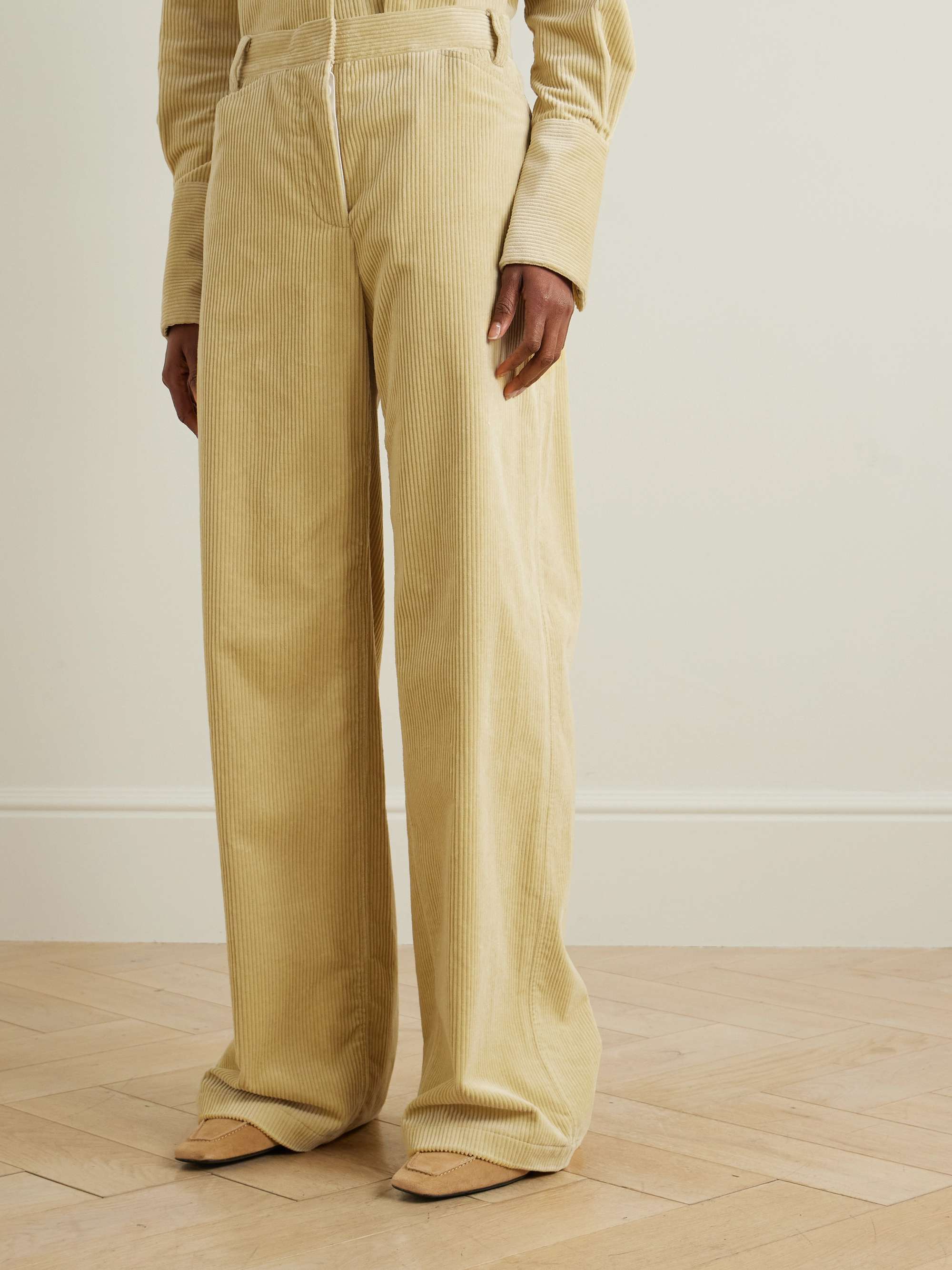Organic cotton-corduroy wide-leg pants view