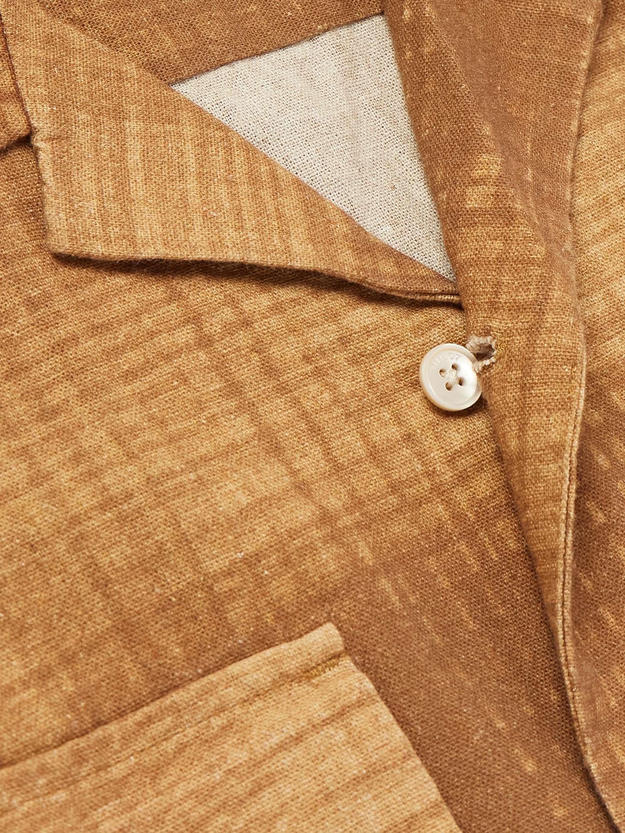 Daniel Convertible-Collar Checked Linen and Organic Cotton-Blend Shirt view