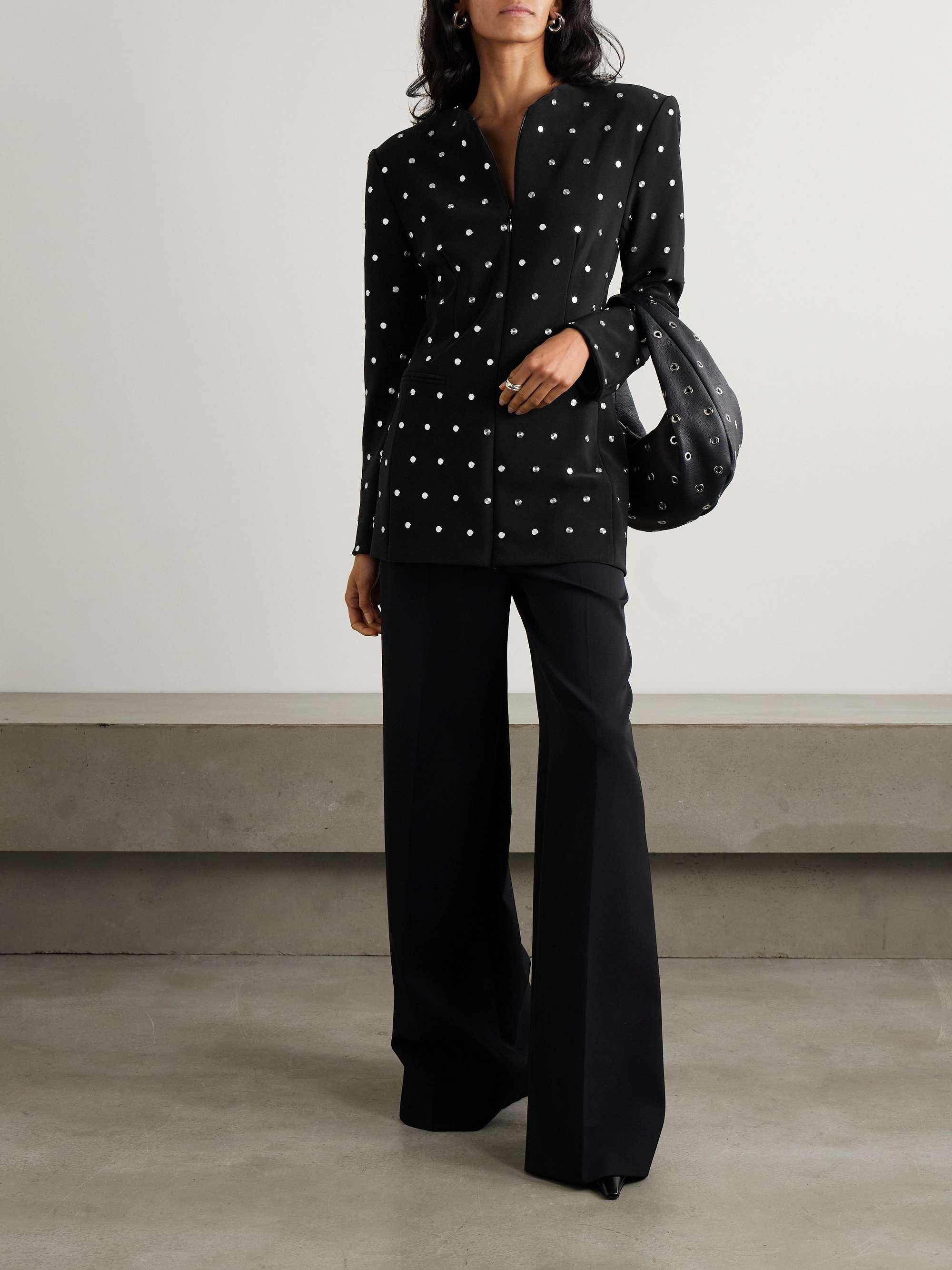 Studded stretch-ponte jacket view
