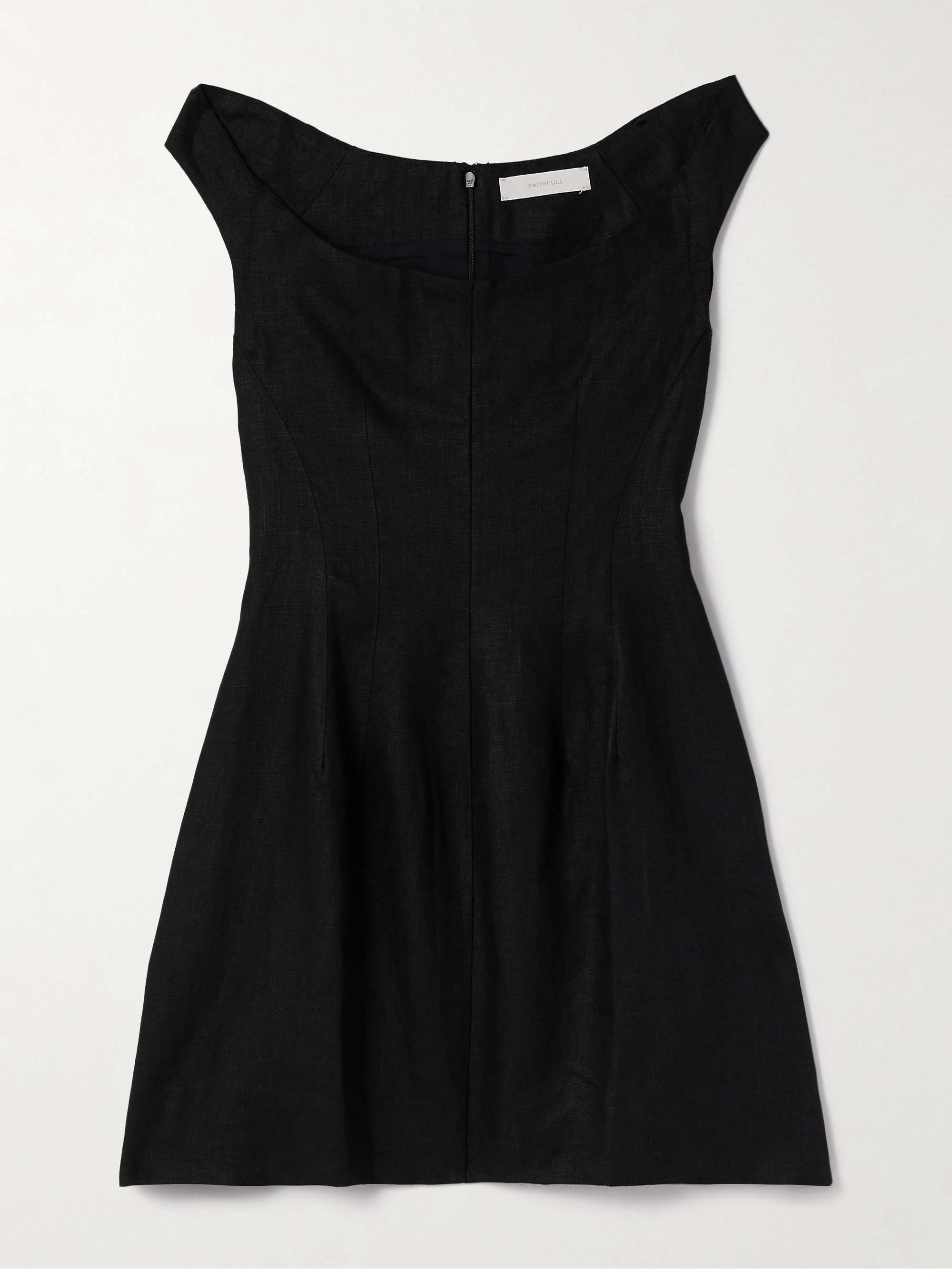 Olmeto off-the-shoulder linen mini dress view