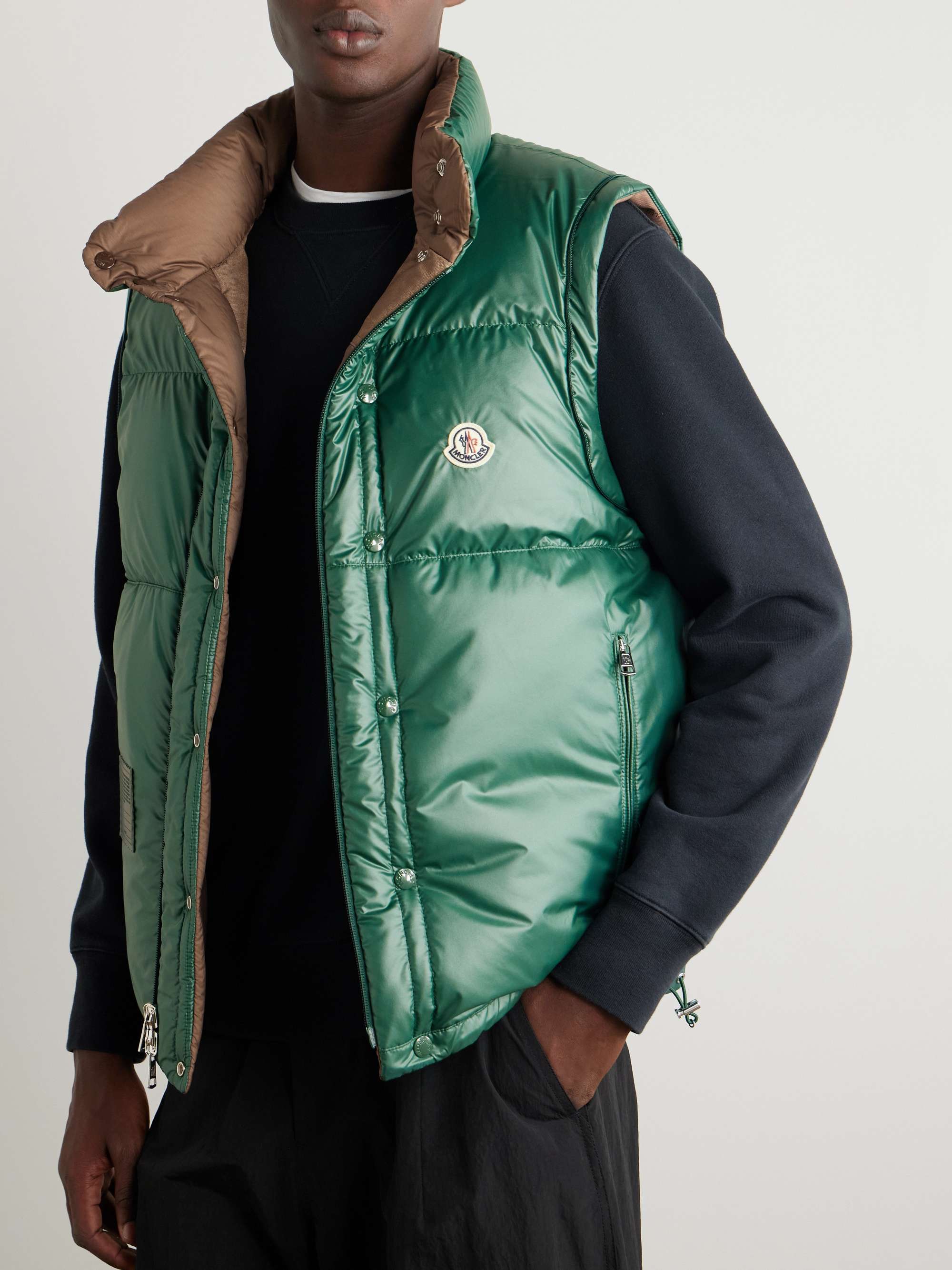 Reversible Convertible Canvas-Trimmed Quilted Shell Down Jacket view