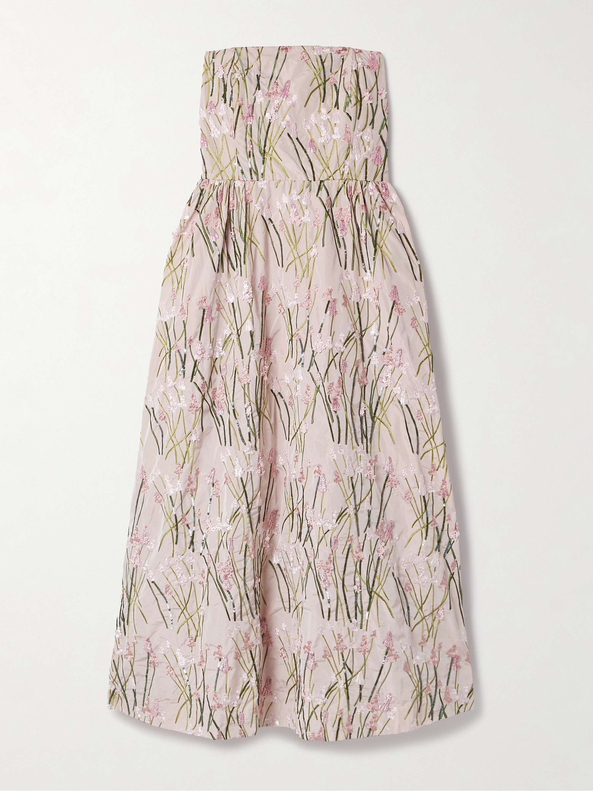 Dette strapless sequin-embellished embroidered taffeta midi dress view