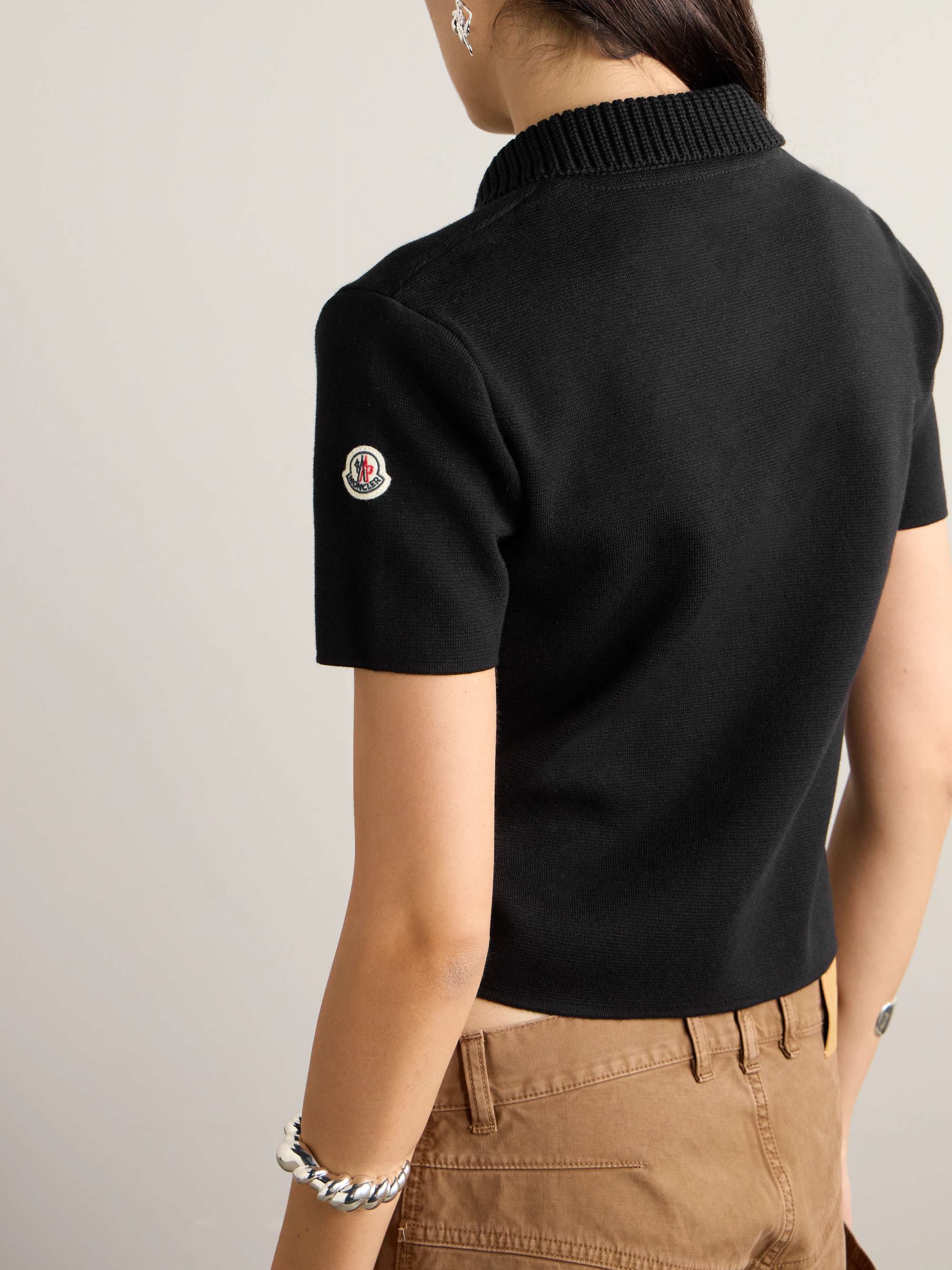 Appliquéd cotton polo shirt view