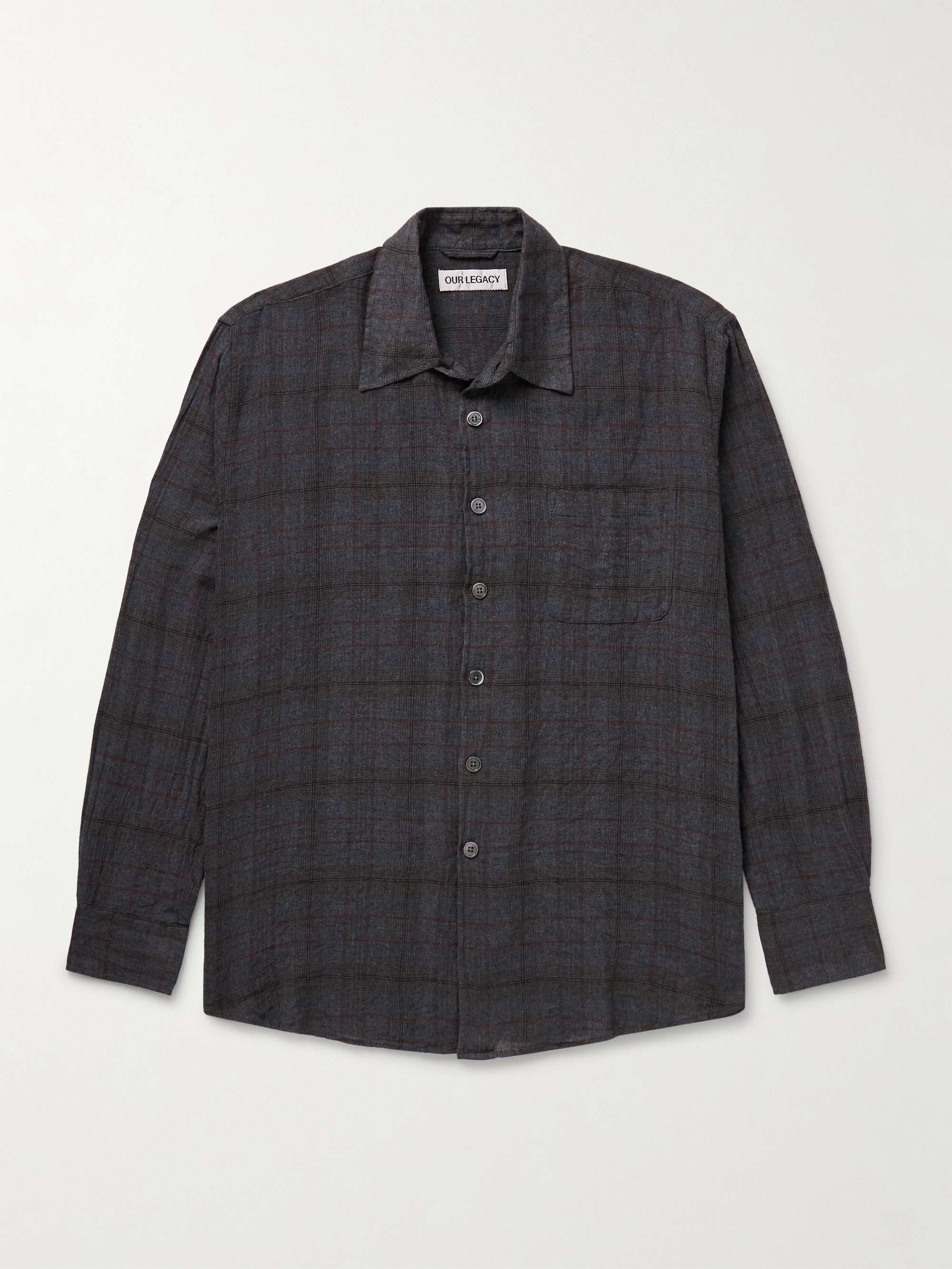 Above Checked Cotton-Blend Voile Shirt view