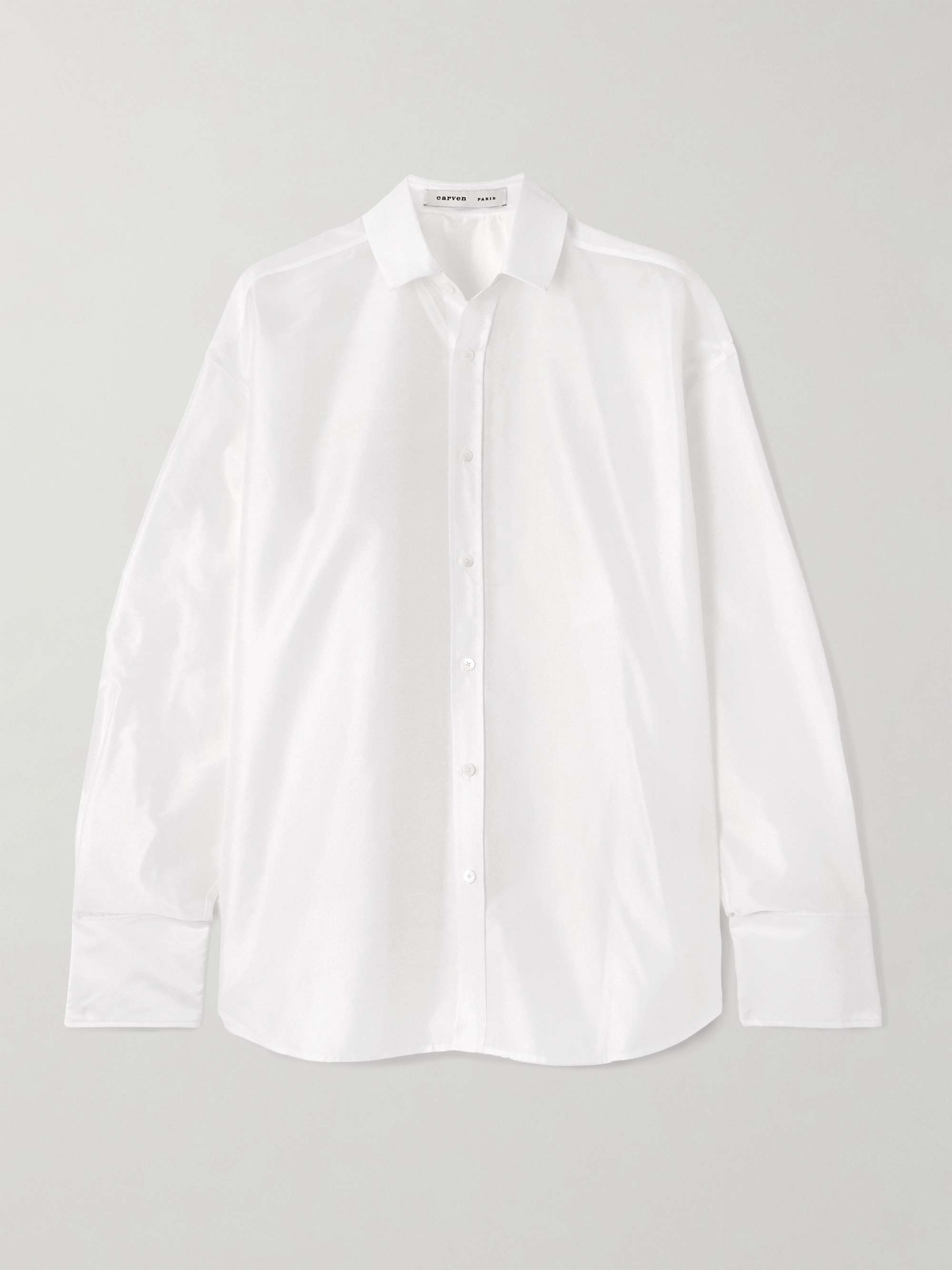 Pearl-embellished taffeta shirt view