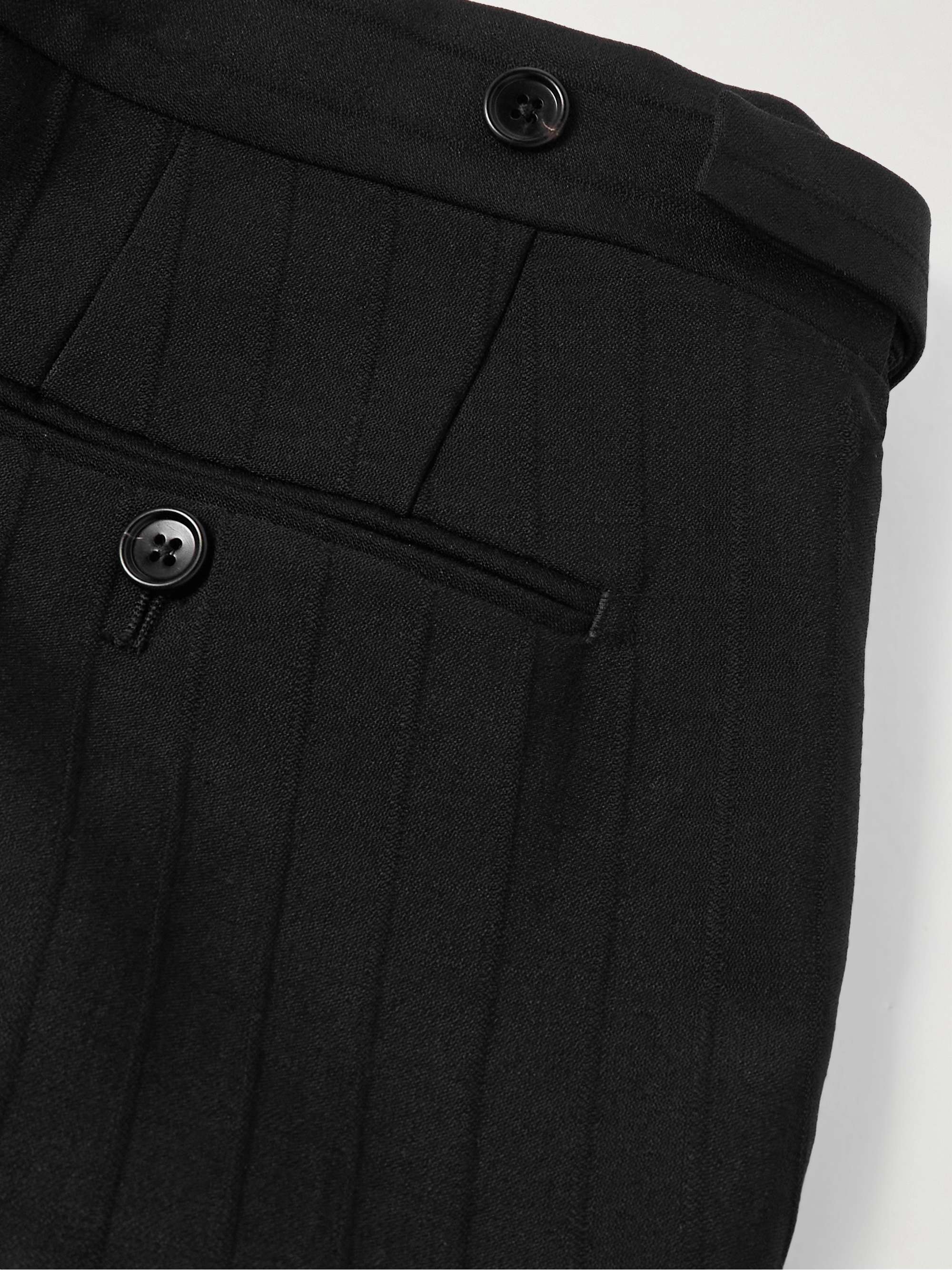 Straight-Leg Striped Mohair and Wool-Blend Trousers view