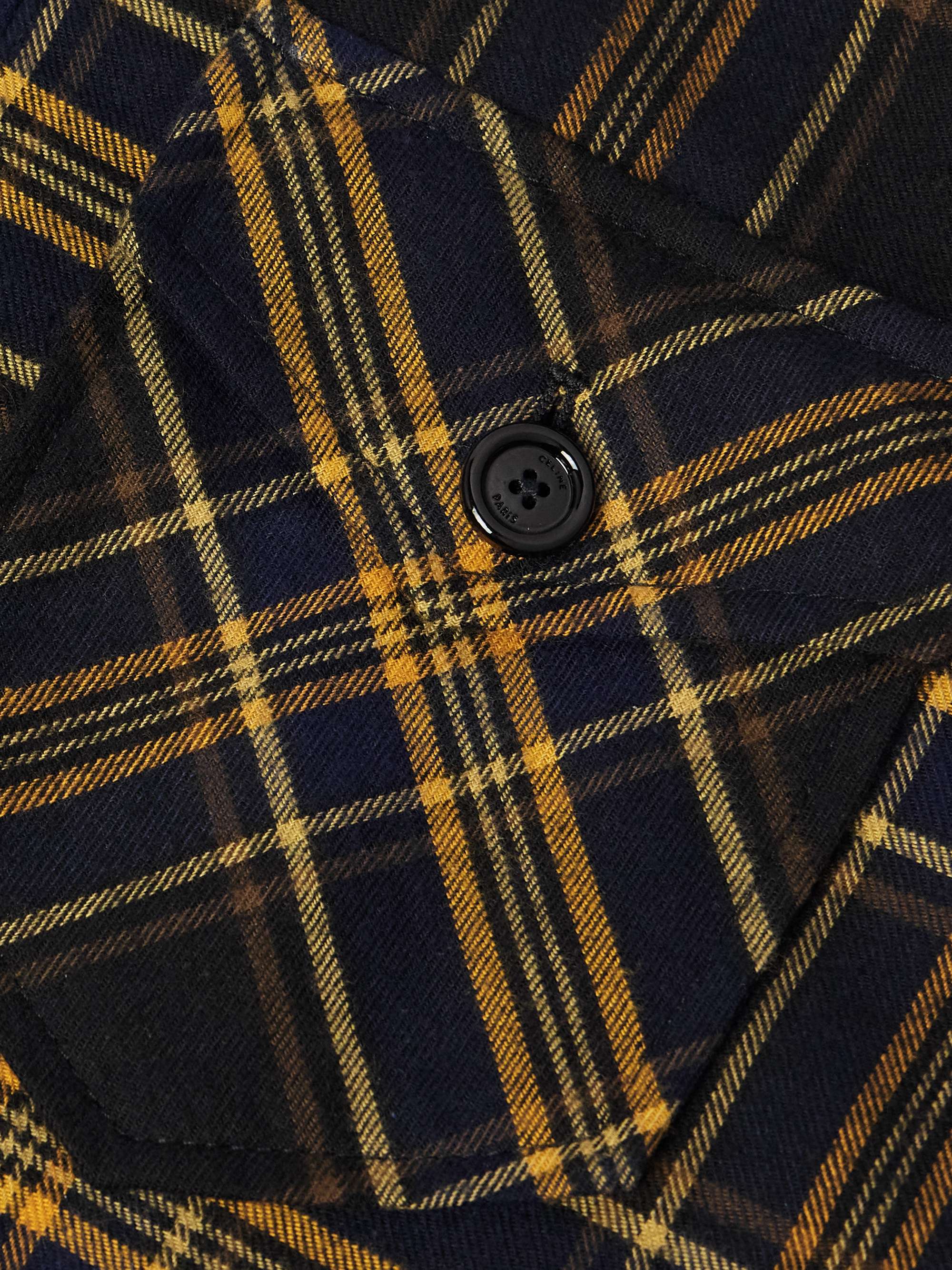 Logo-Print Jersey and Checked Cotton-Flannel Hooded Overshirt view