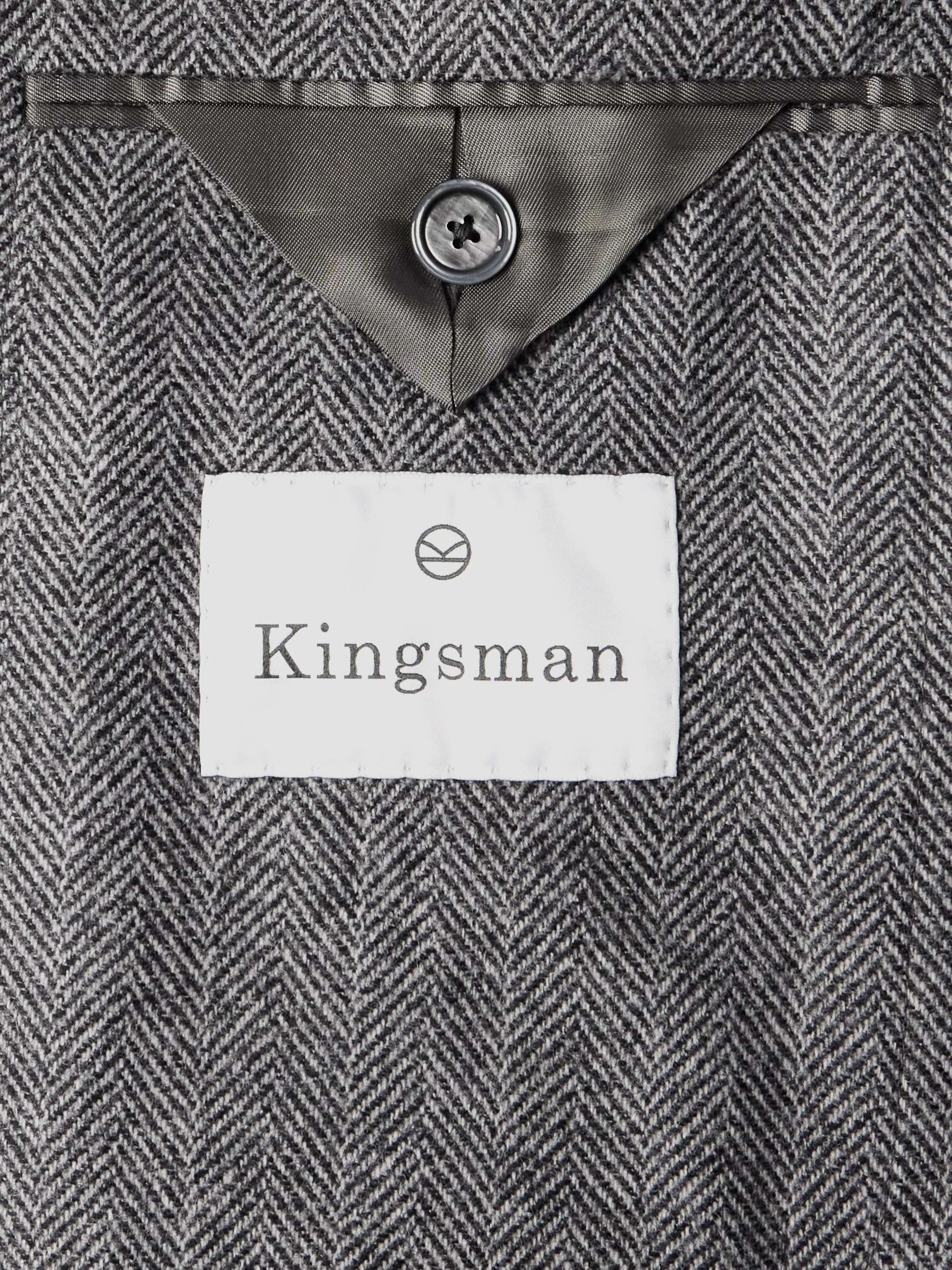 Herringbone Wool and Cashmere-Blend Blazer view