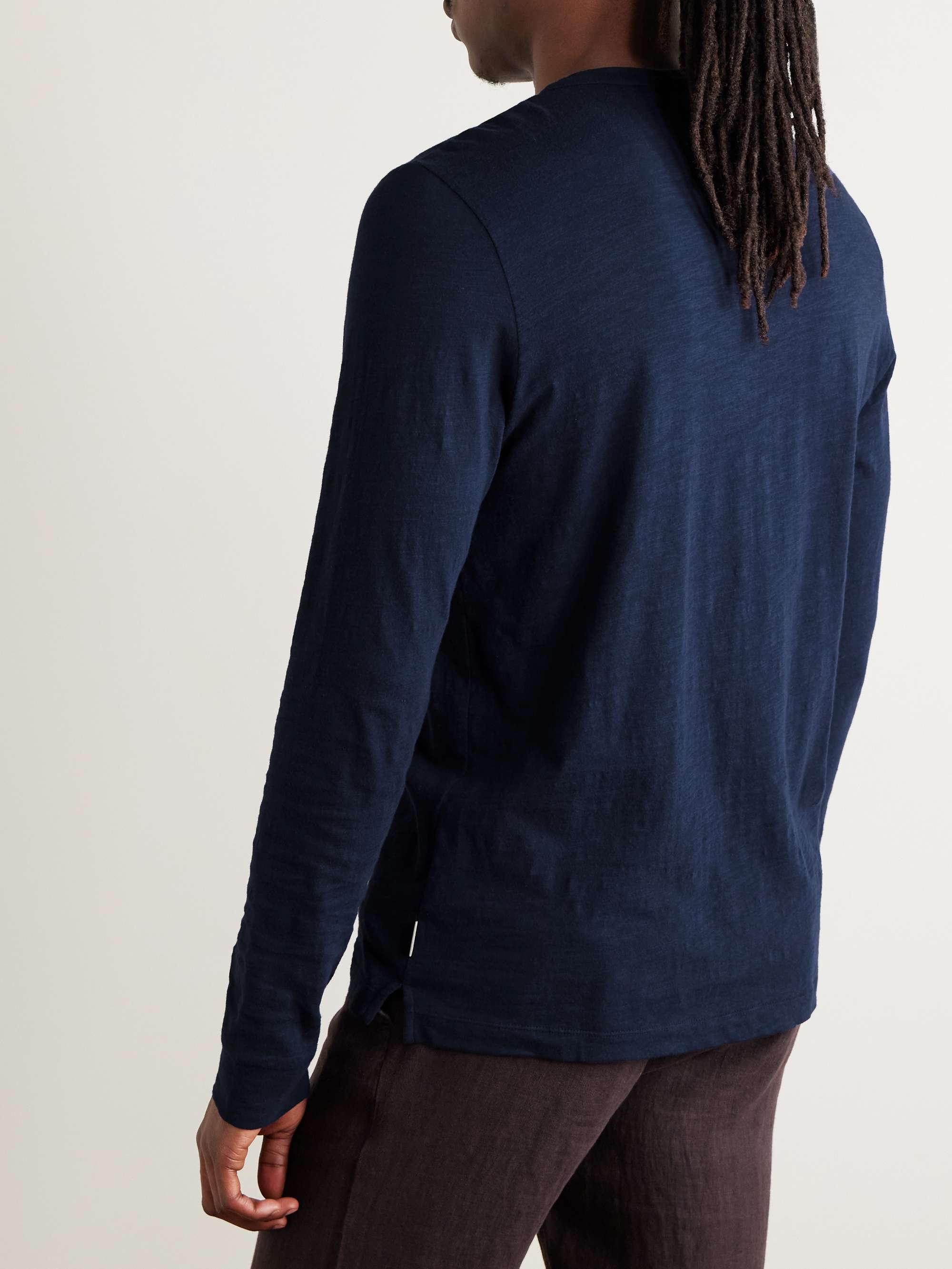 Slub Linen-Jersey Henley Top view