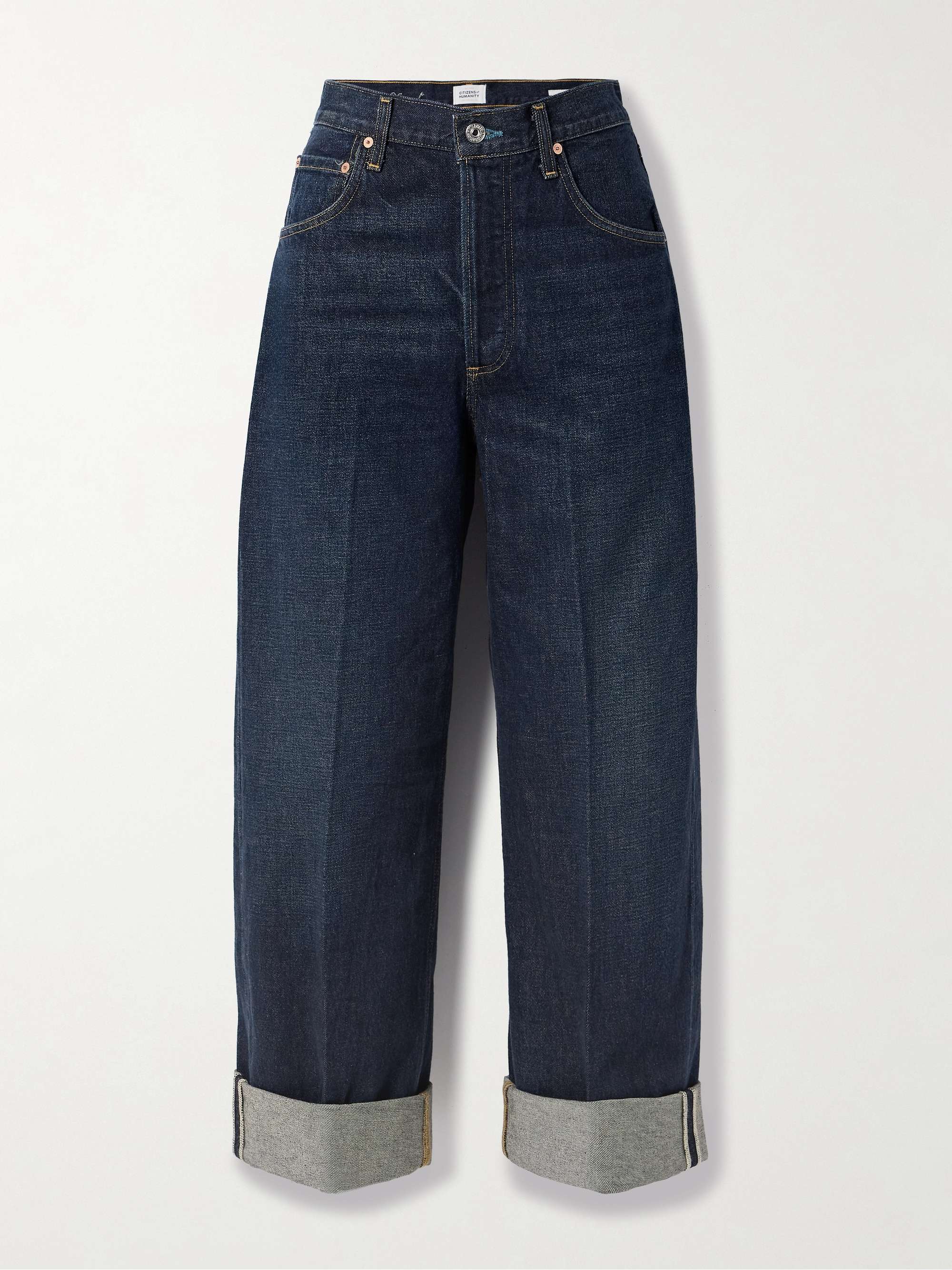 Ayla Baggy Cuffed Crop mid-rise straight-leg jeans view