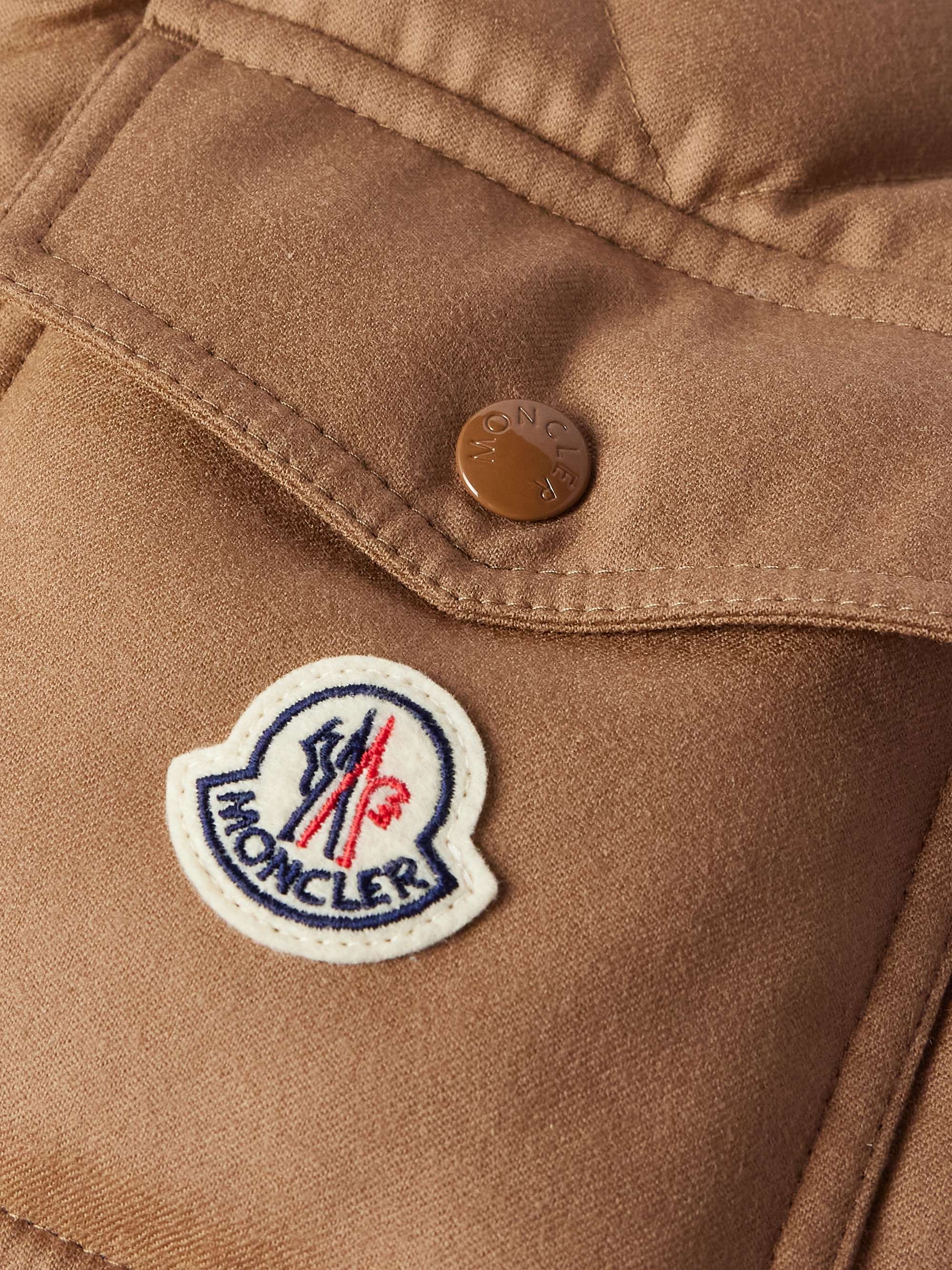 Logo-Appliquéd Quilted Wool-Flannel Hooded Down Jacket view