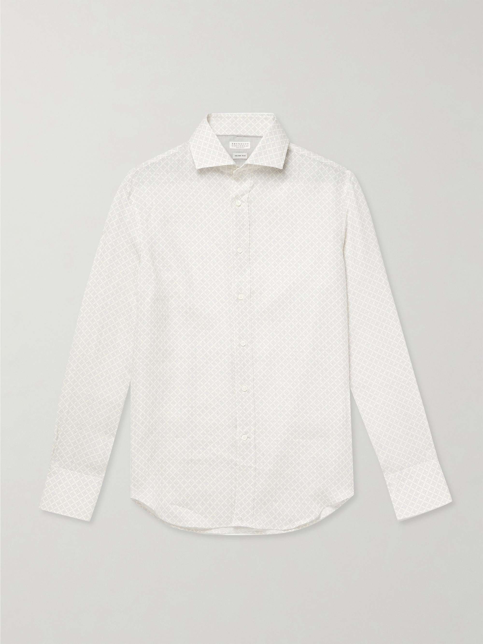 Slim-Fit Printed Linen Shirt view