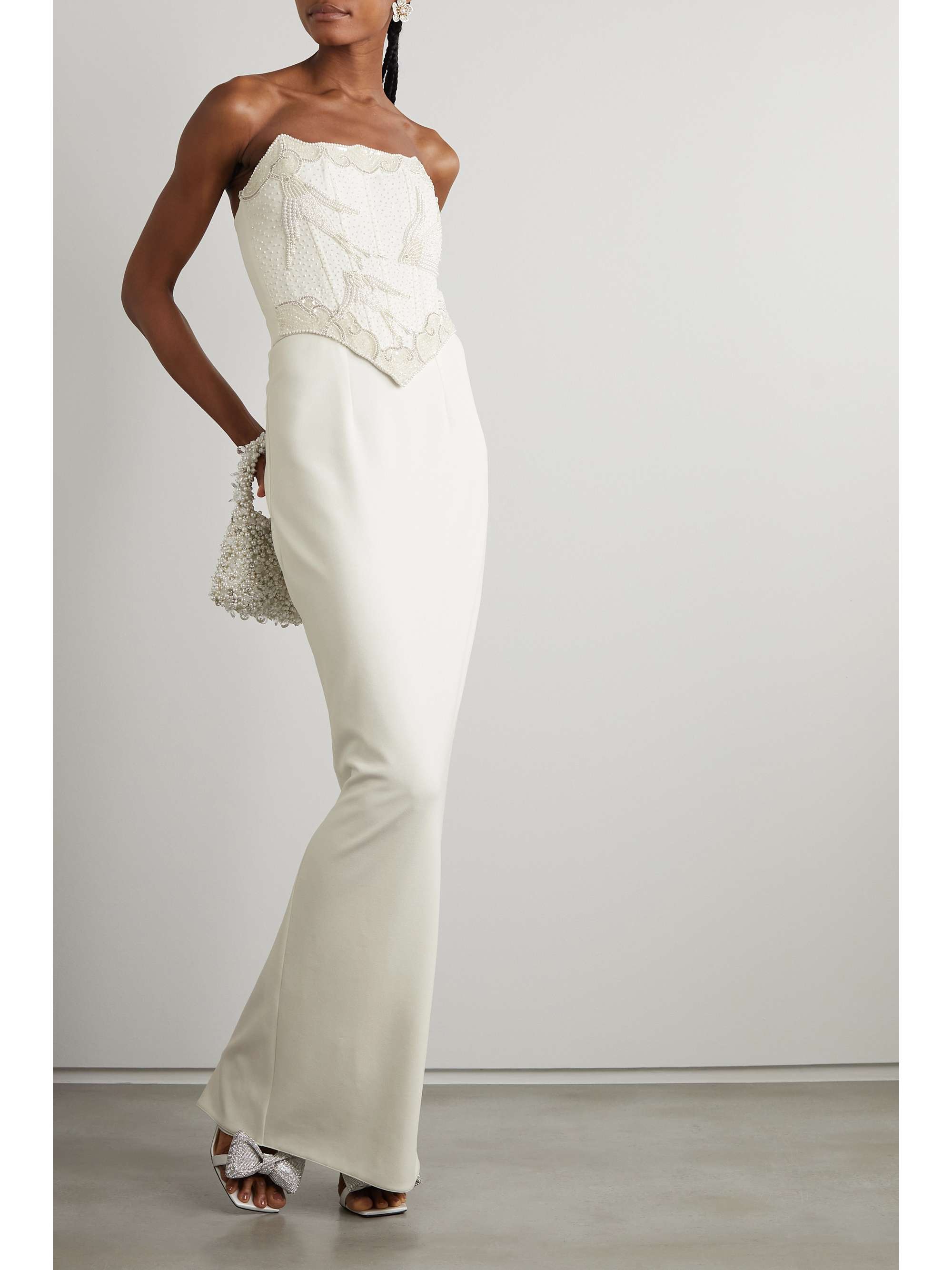 Stretch-crepe maxi skirt view