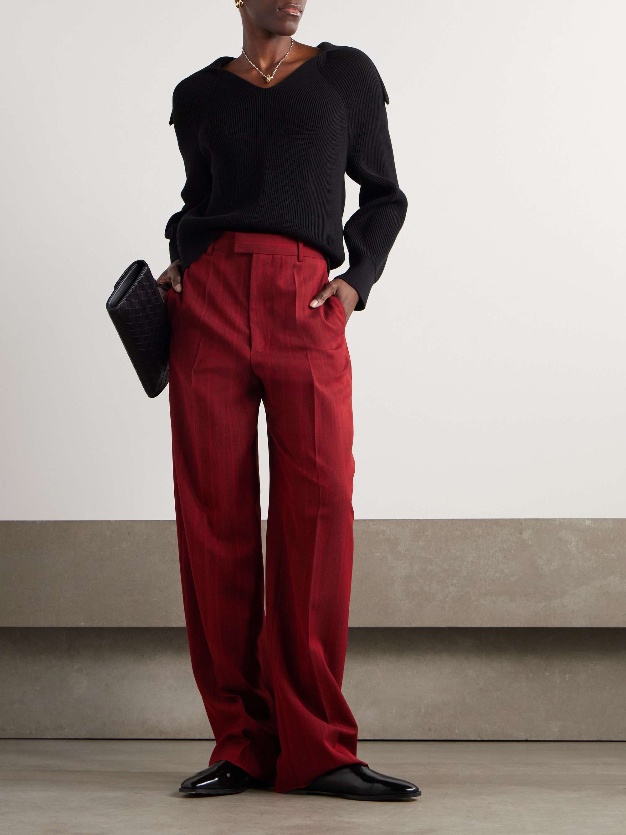 Ribbed cotton-blend sweater view