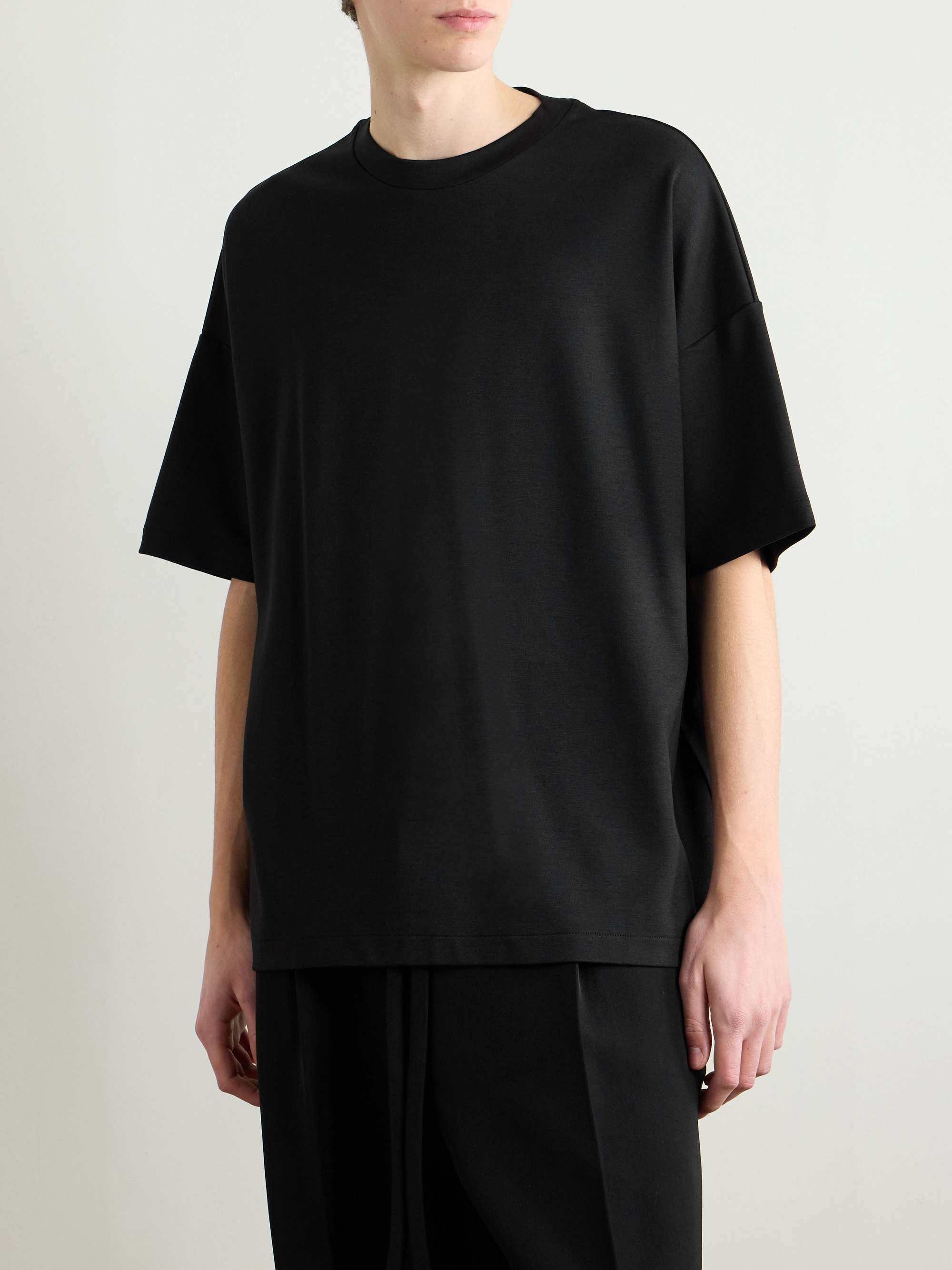 Oversized Logo-Appliquéd Stretch-Jersey T-Shirt view
