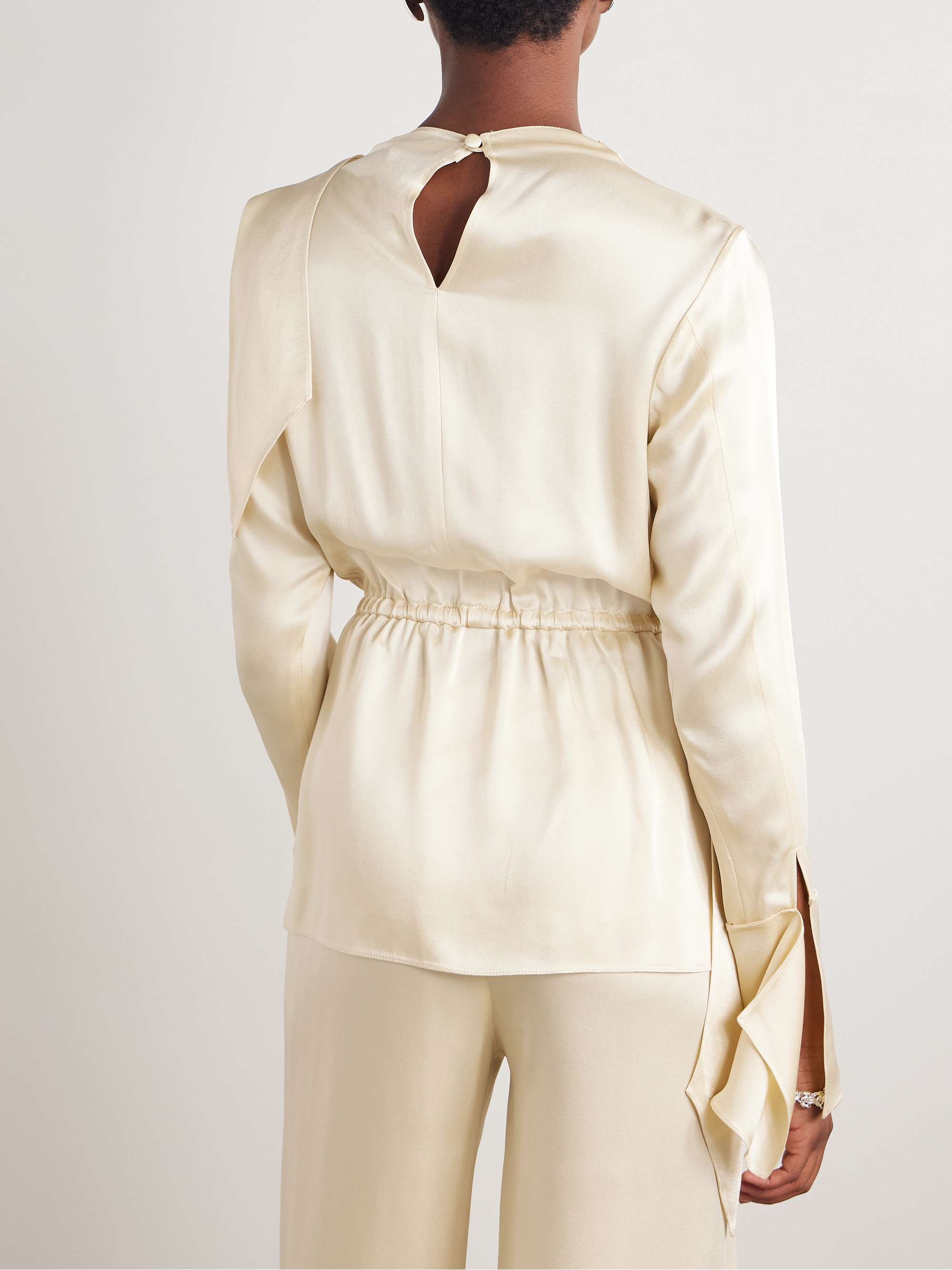 + Vanguard Terry draped satin blouse view