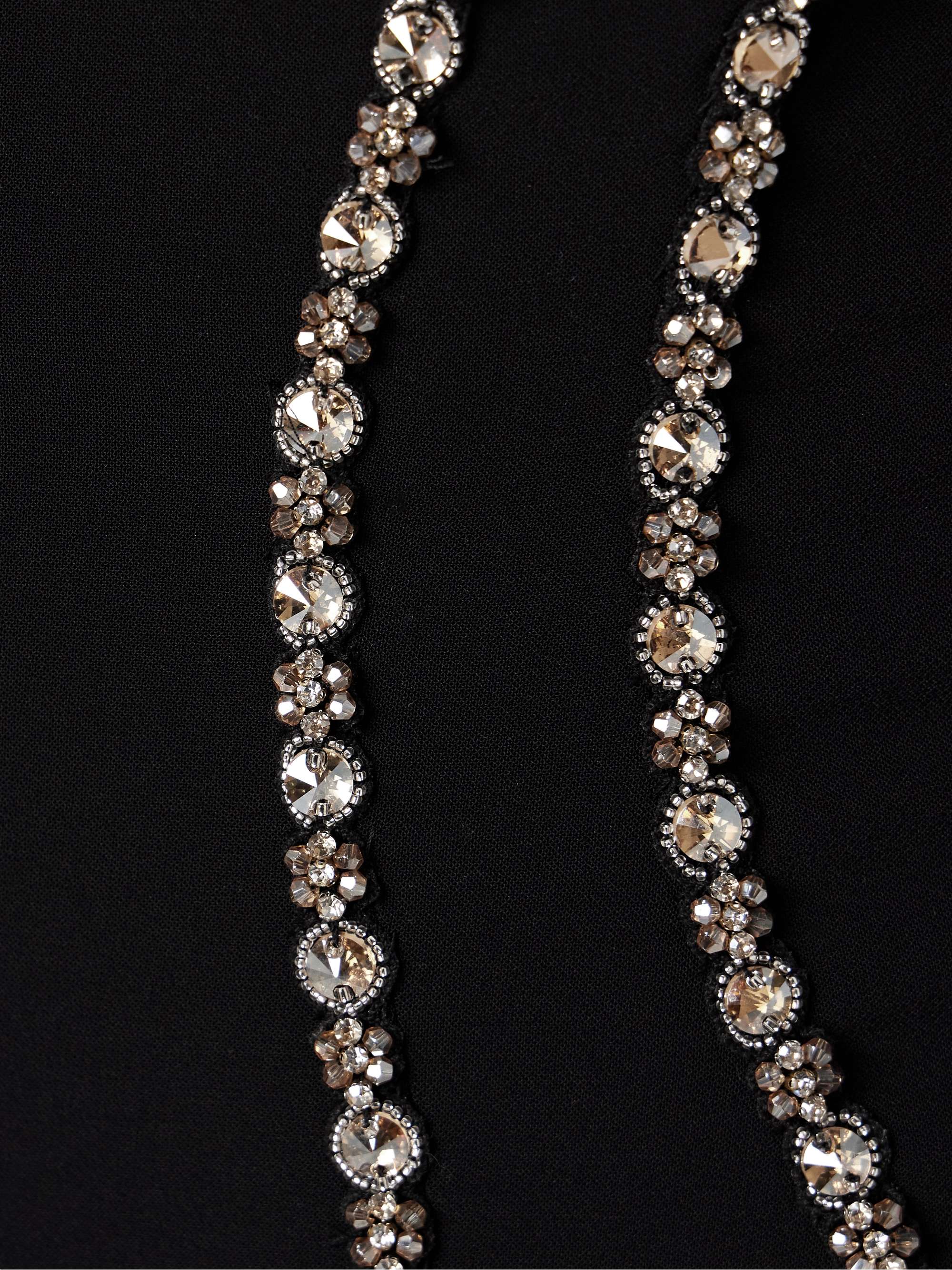 Strapless embellished crepe gown view