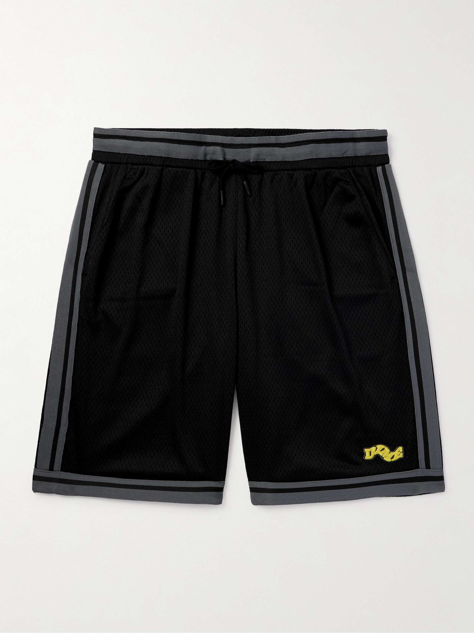League Straight-Leg Webbing-Trimmed Mesh Drawstring Shorts view
