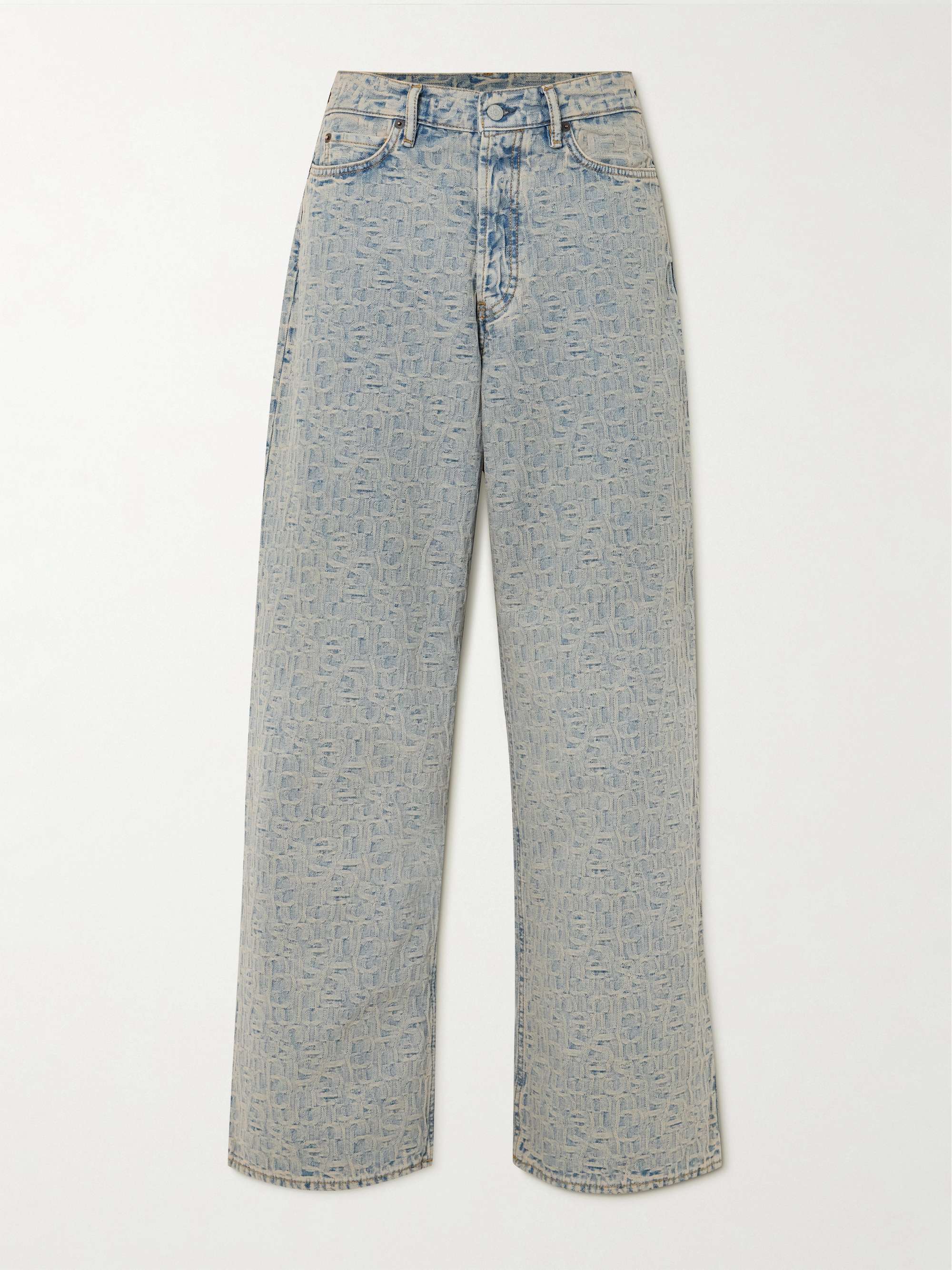 1981 denim-jacquard low-rise wide-leg jeans view