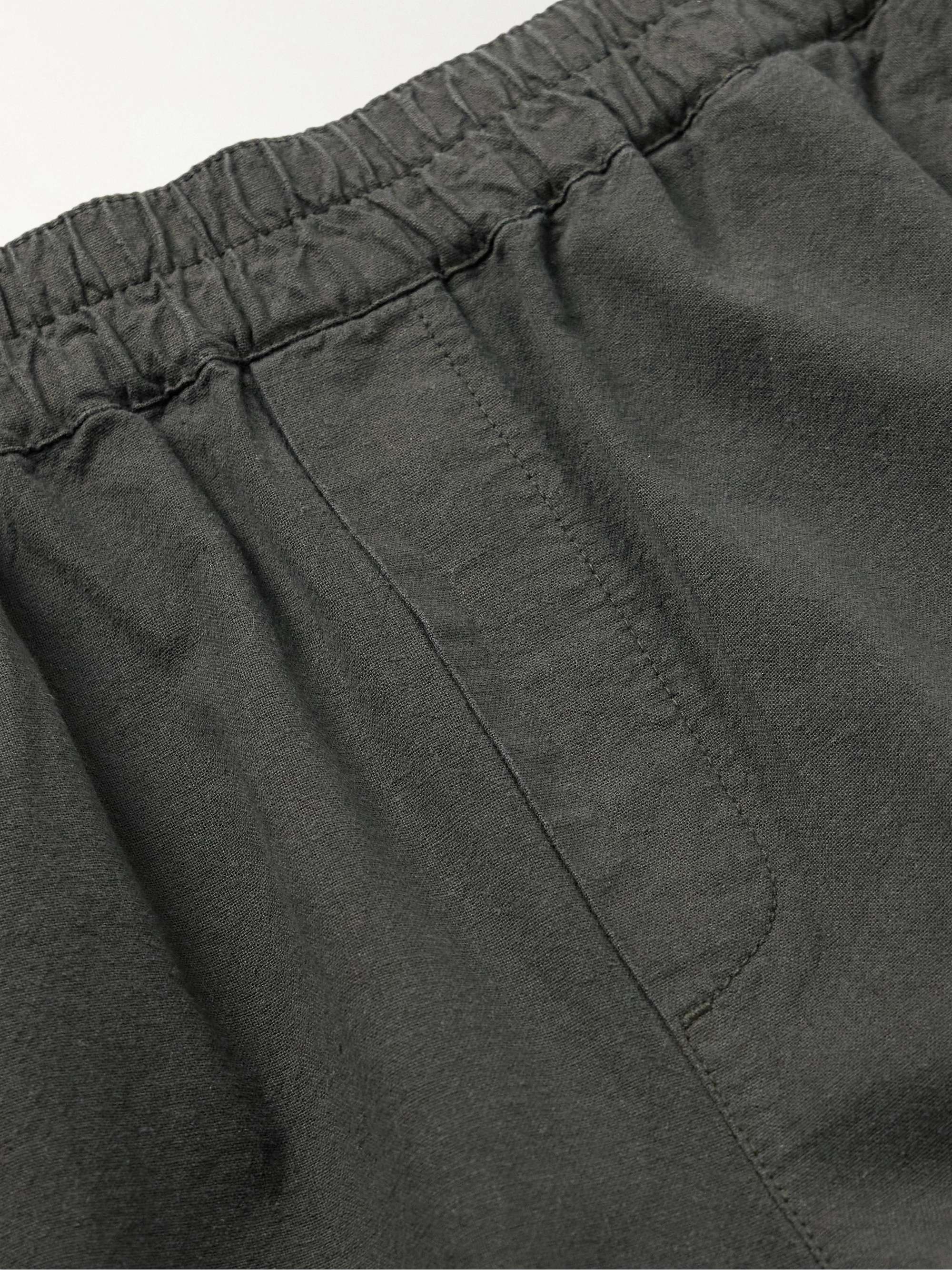 Slim-Fit Linen and Cotton-Blend Trousers view