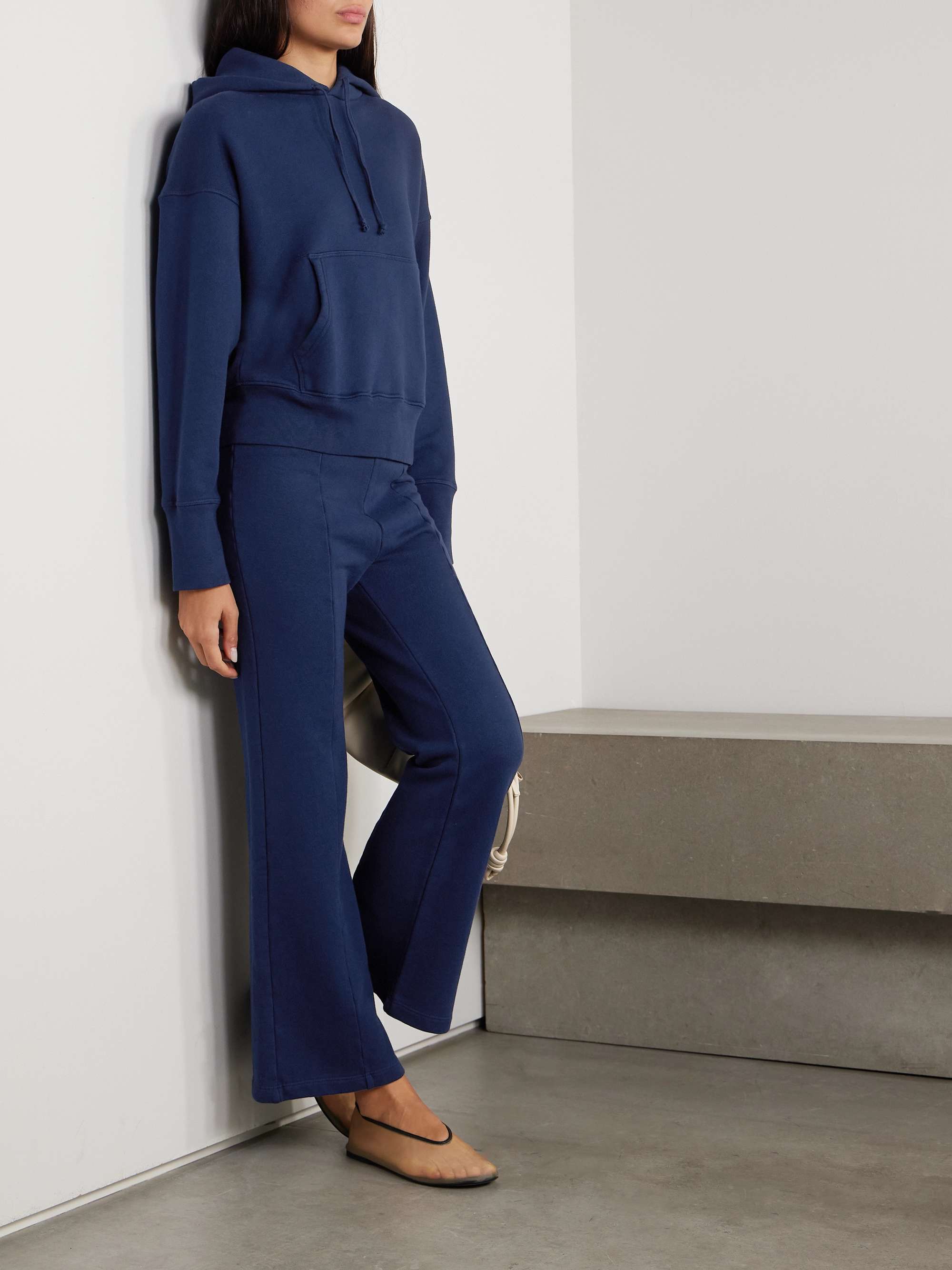 Fili Kick cropped French cotton-terry flared pants view