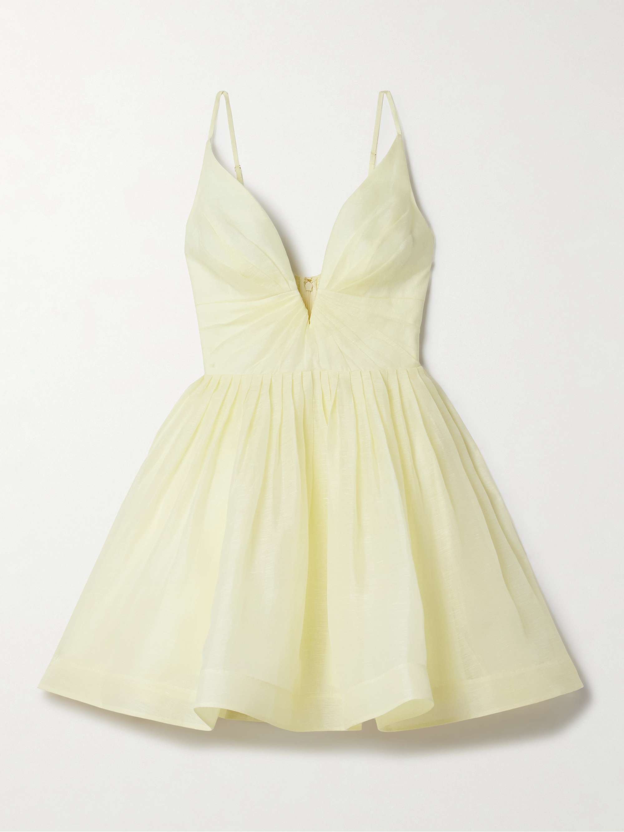 Illuminate pleated linen and silk-blend mini dress view