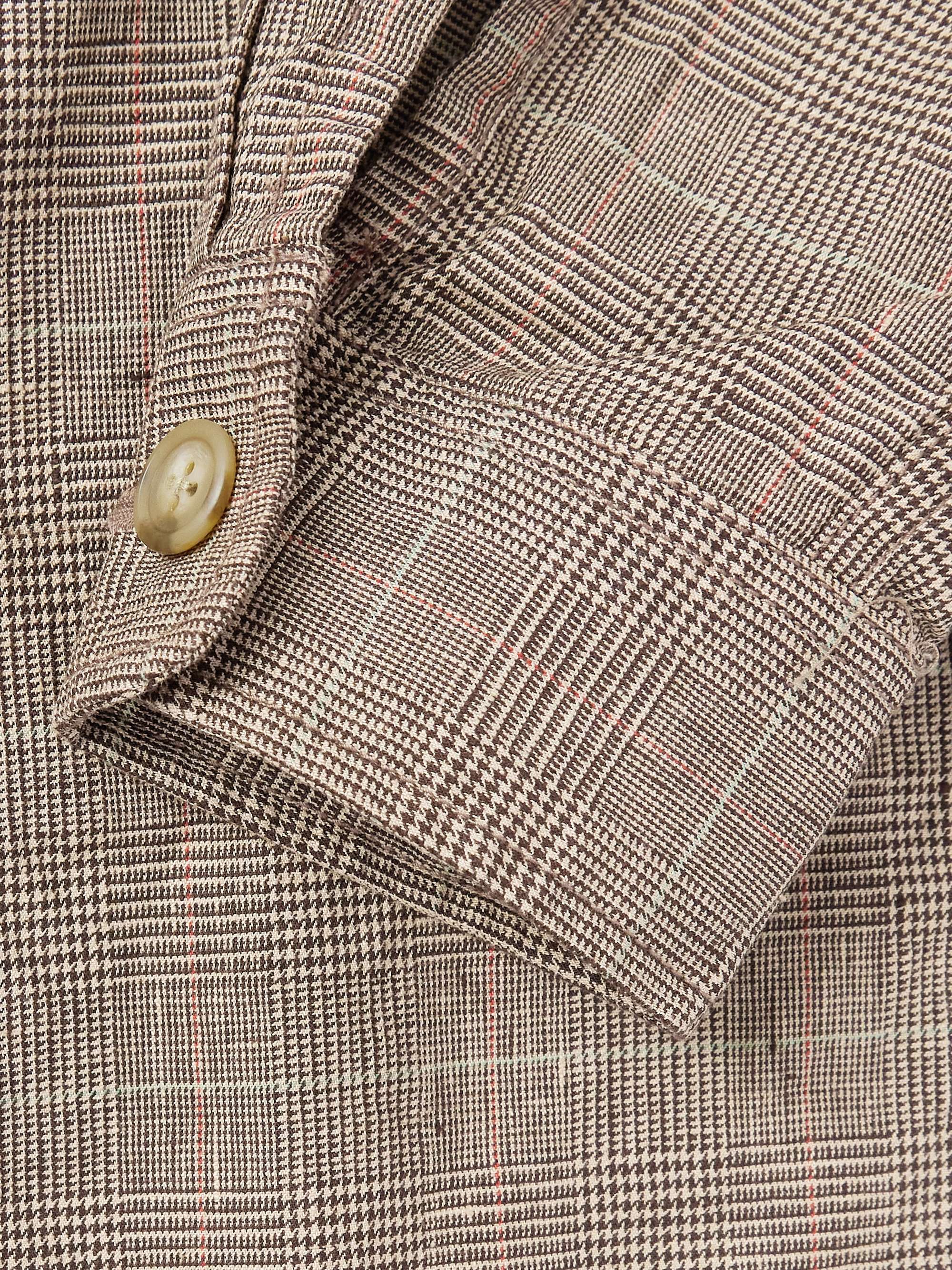 Oversized Unstructured Prince of Wales Checked Linen Suit Jacket view