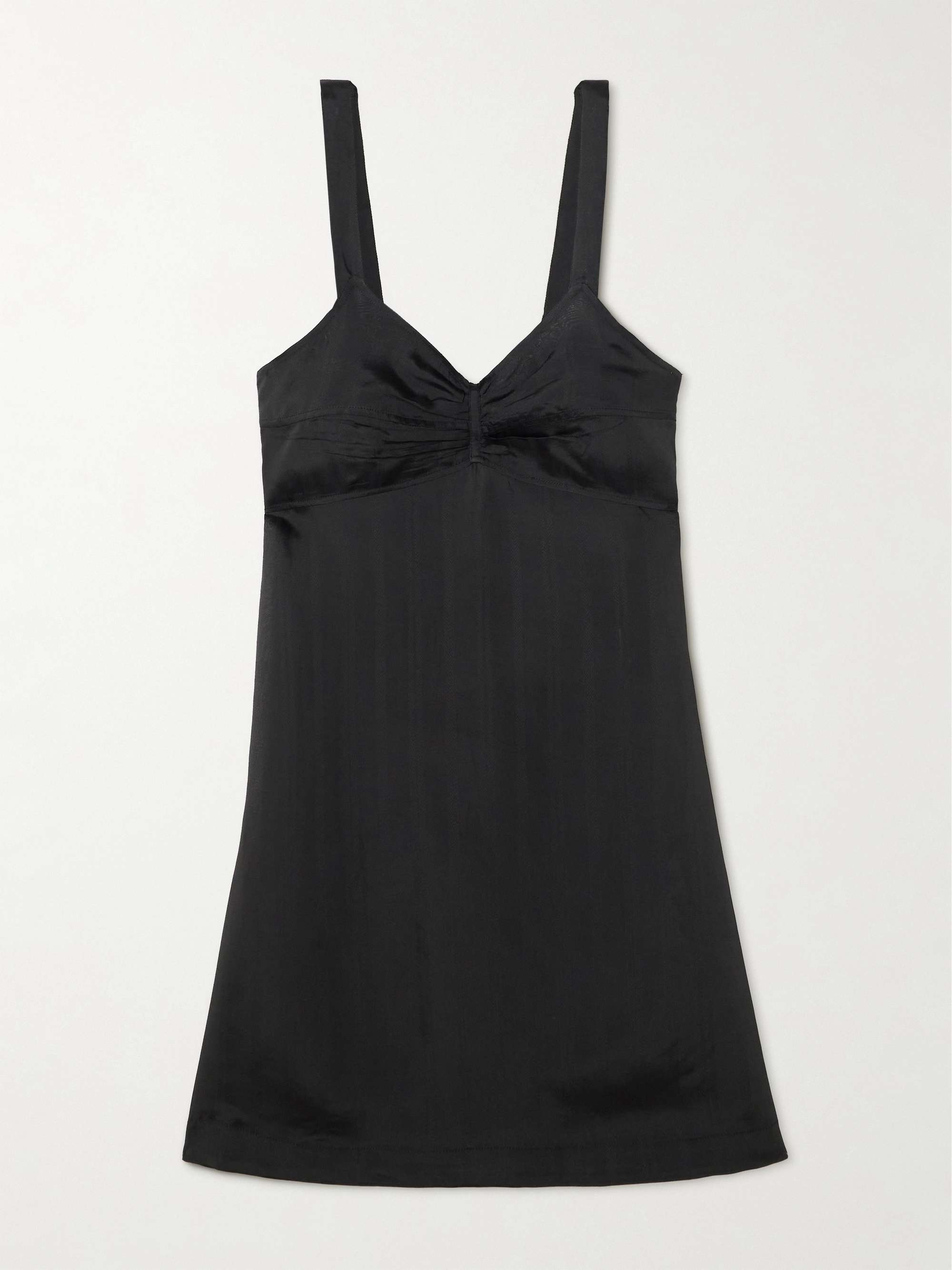 Striped gathered organza mini dress view