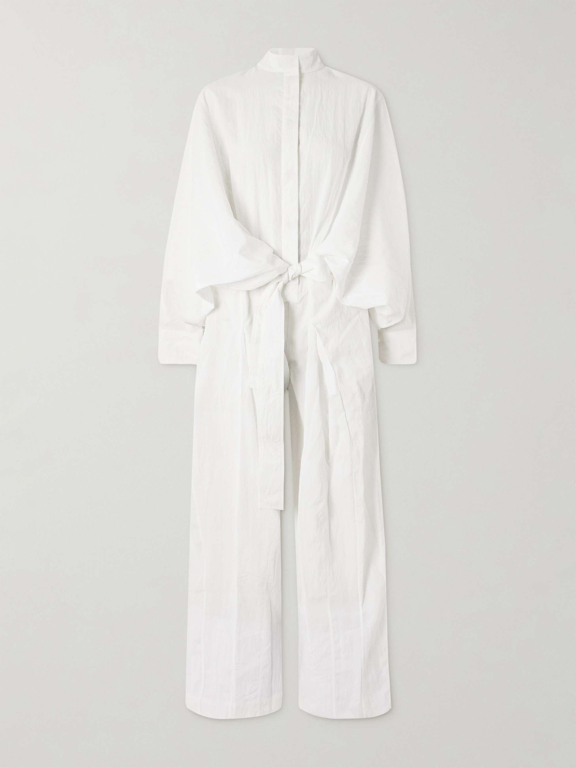 Belted crinkled-shell jumpsuit view