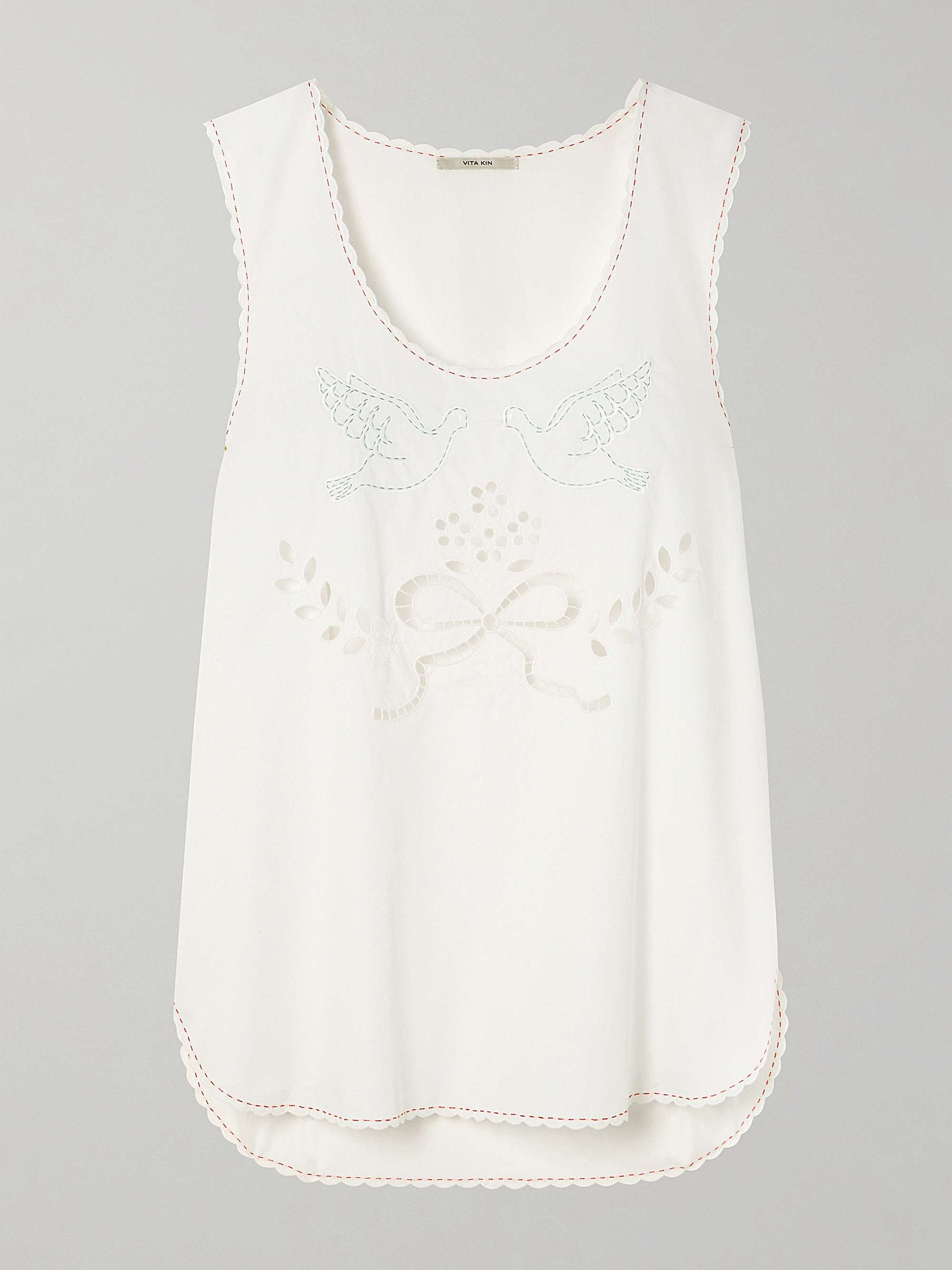 Skye embroidered broderie anglaise cotton tank view