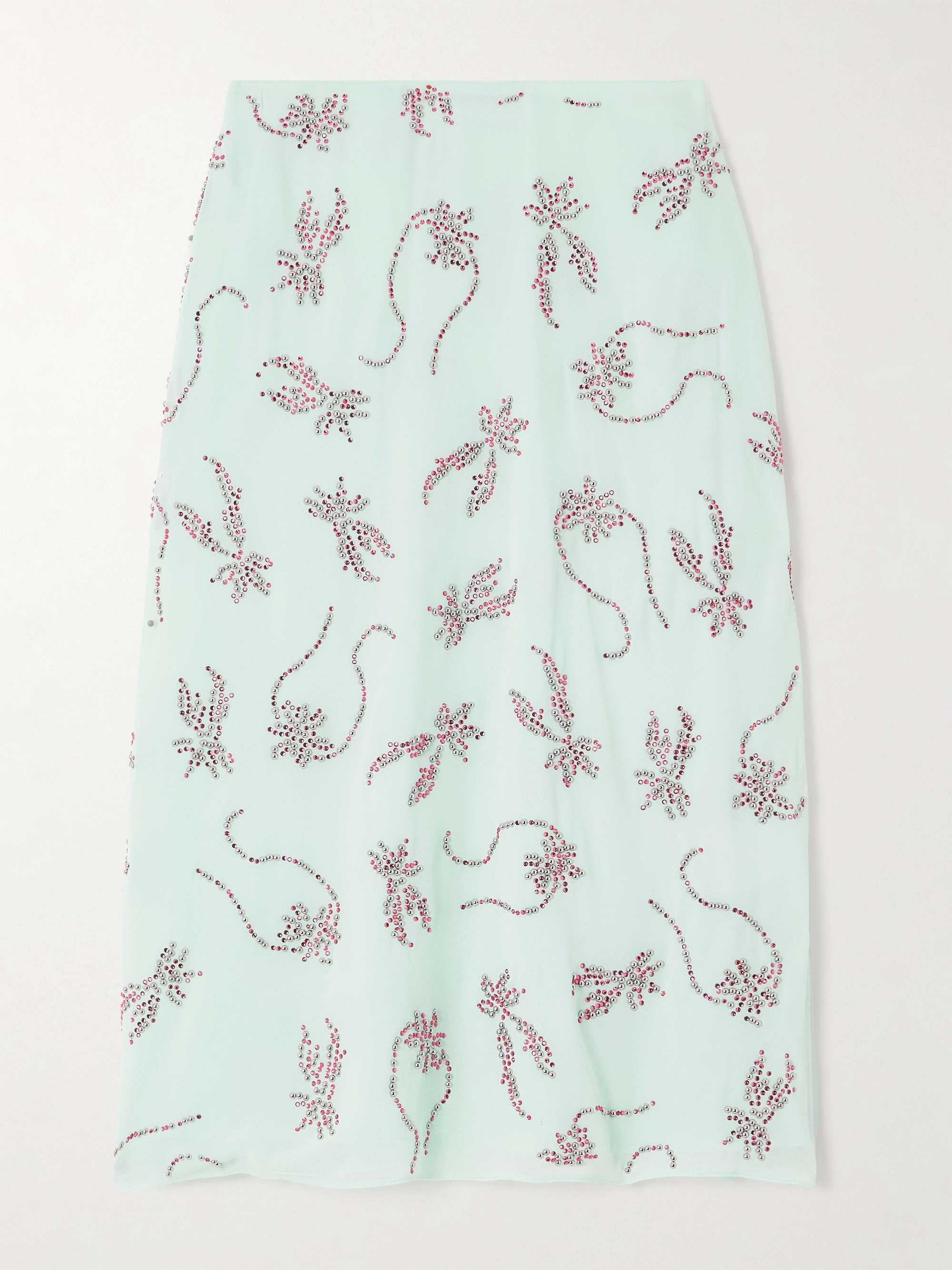 Dafne crystal-embellished studded chiffon midi skirt view