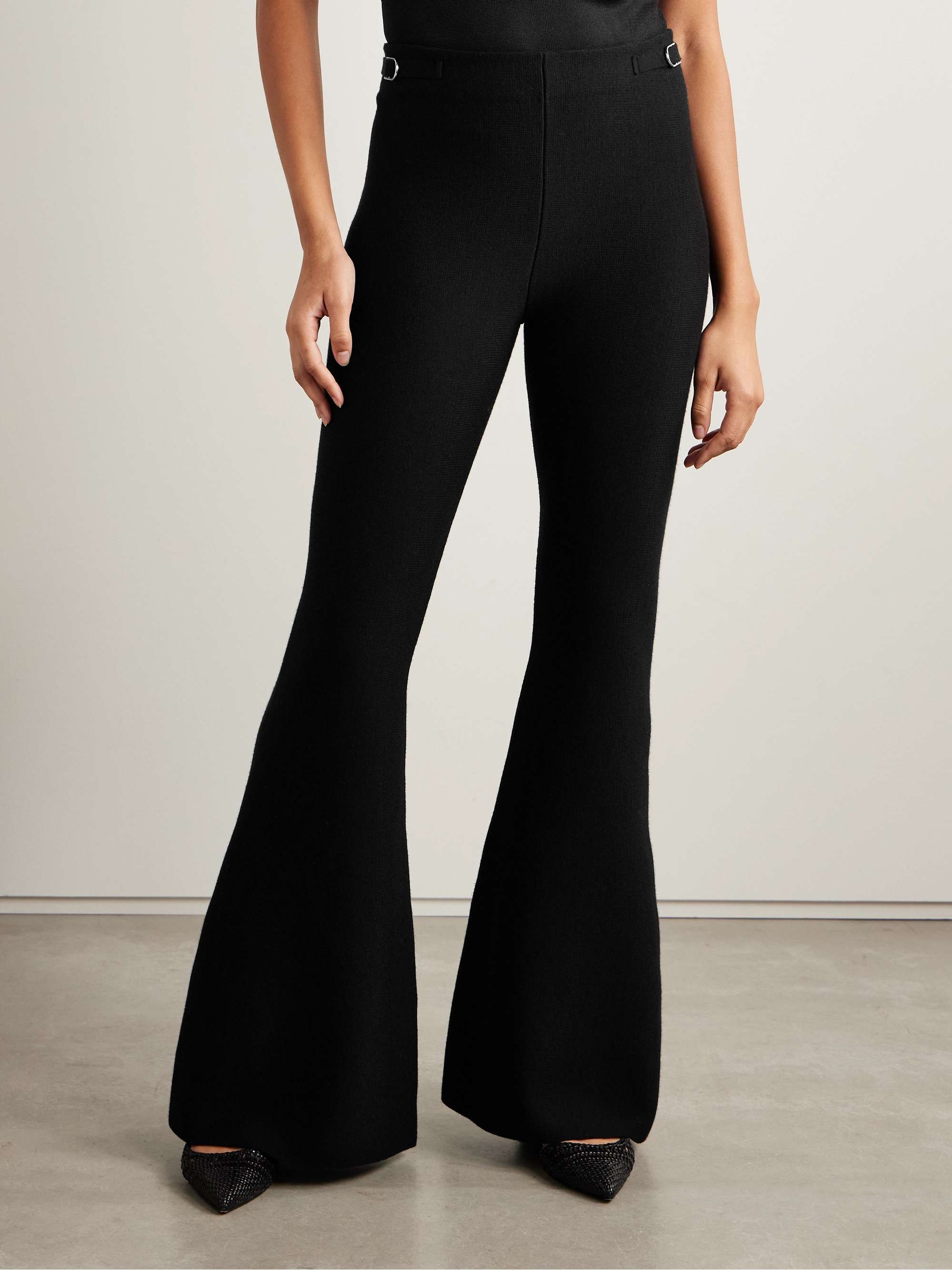 Ayala embellished wool and cashmere-blend flared pants view