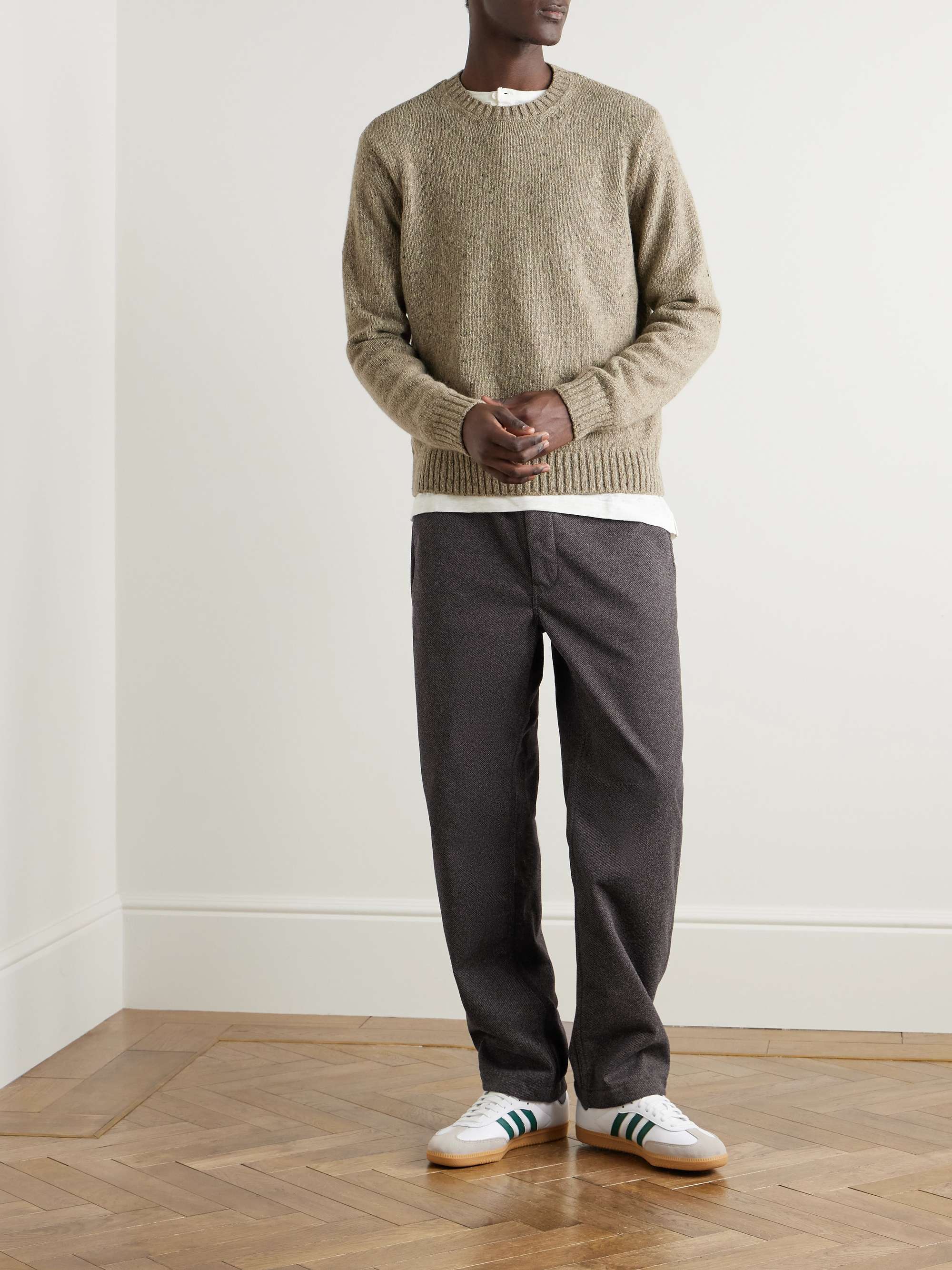 New Yorker Straight-Leg Tweed Drawstring Trousers view