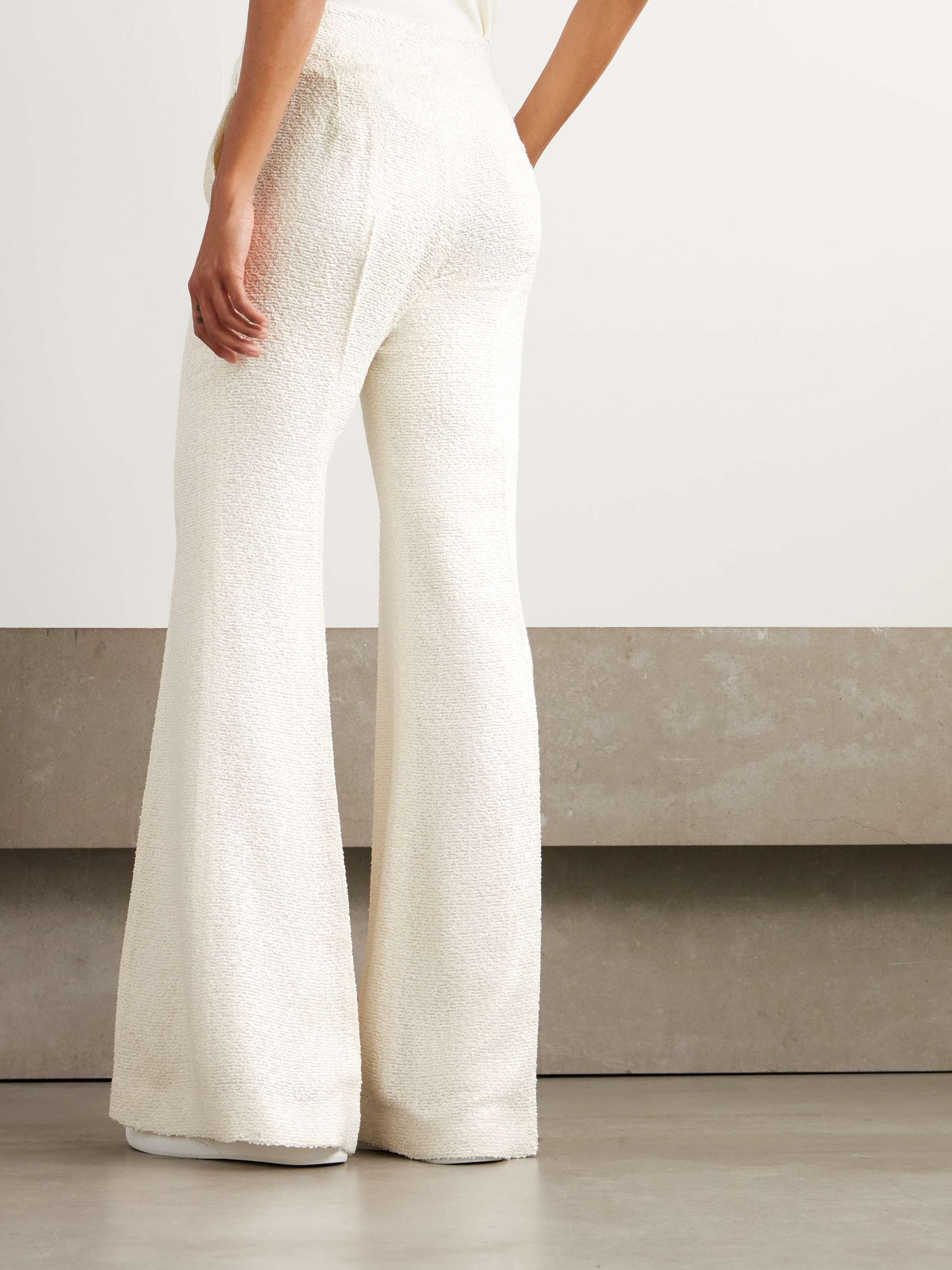 Rhein silk-bouclé flared pants view
