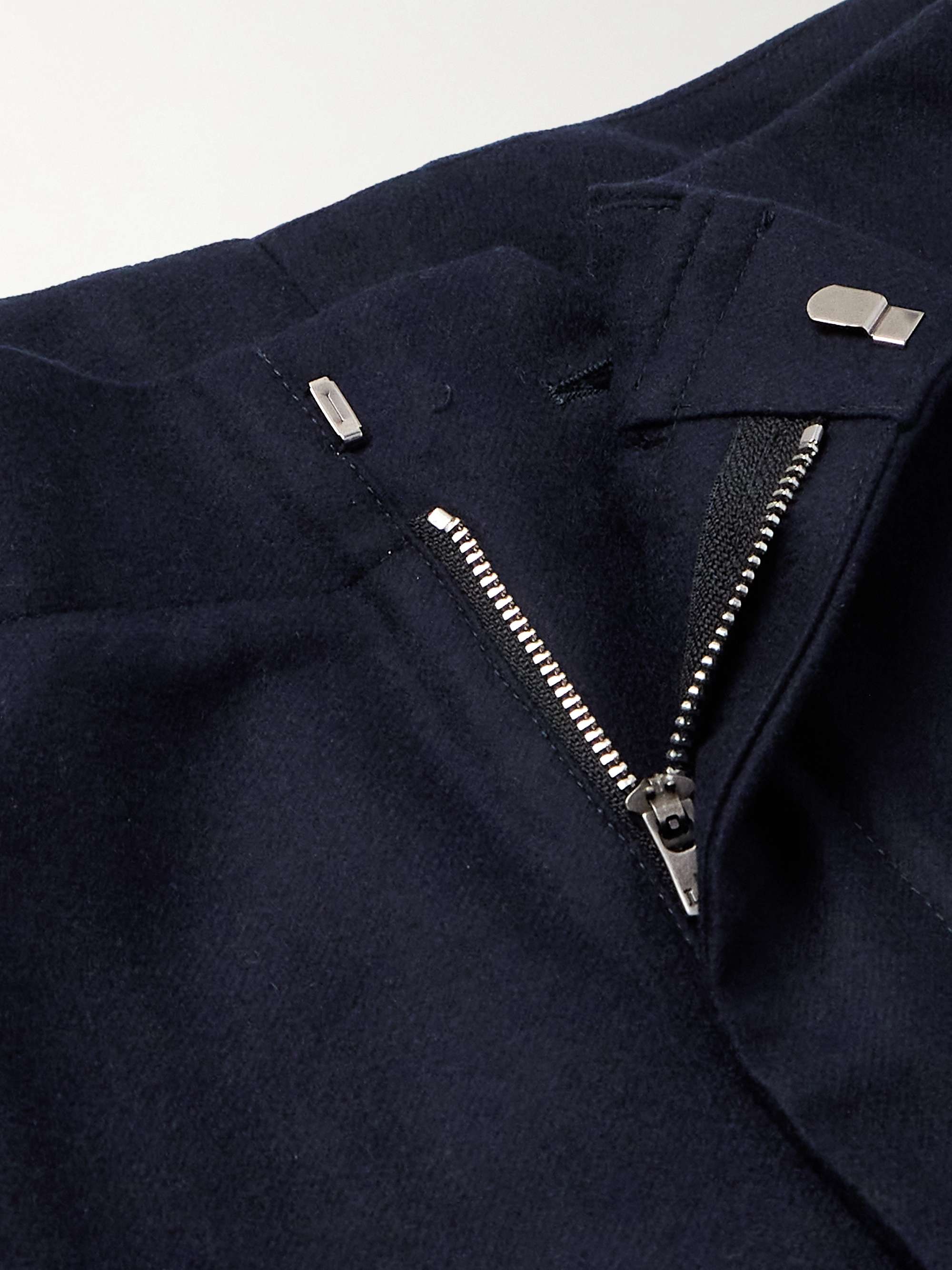 Joetsu Straight-Leg Pleated Wool and Cashmere-Blend Trousers view