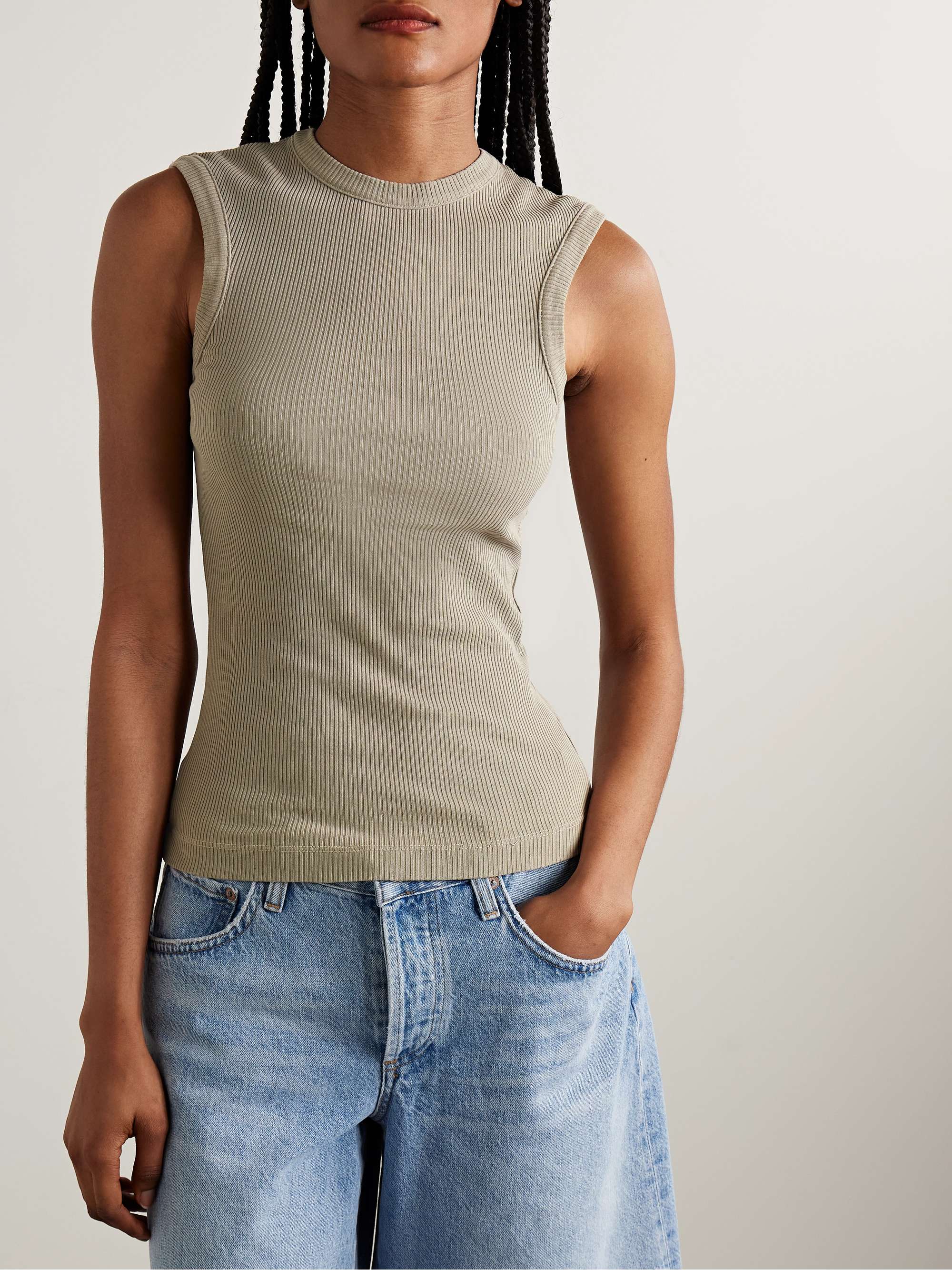 Cassidy ribbed stretch organic cotton and Lyocell-blend jersey tank view