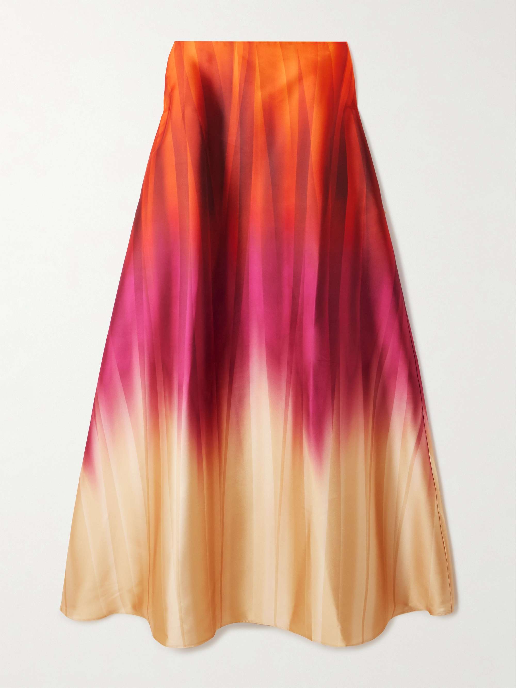 Oversized strapless ombré pleated taffeta gown view