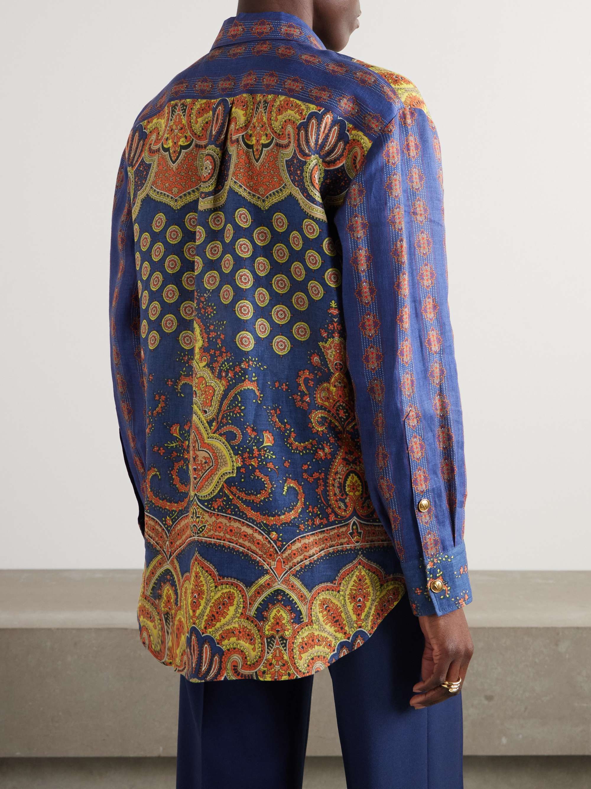 Paisley-print linen shirt view
