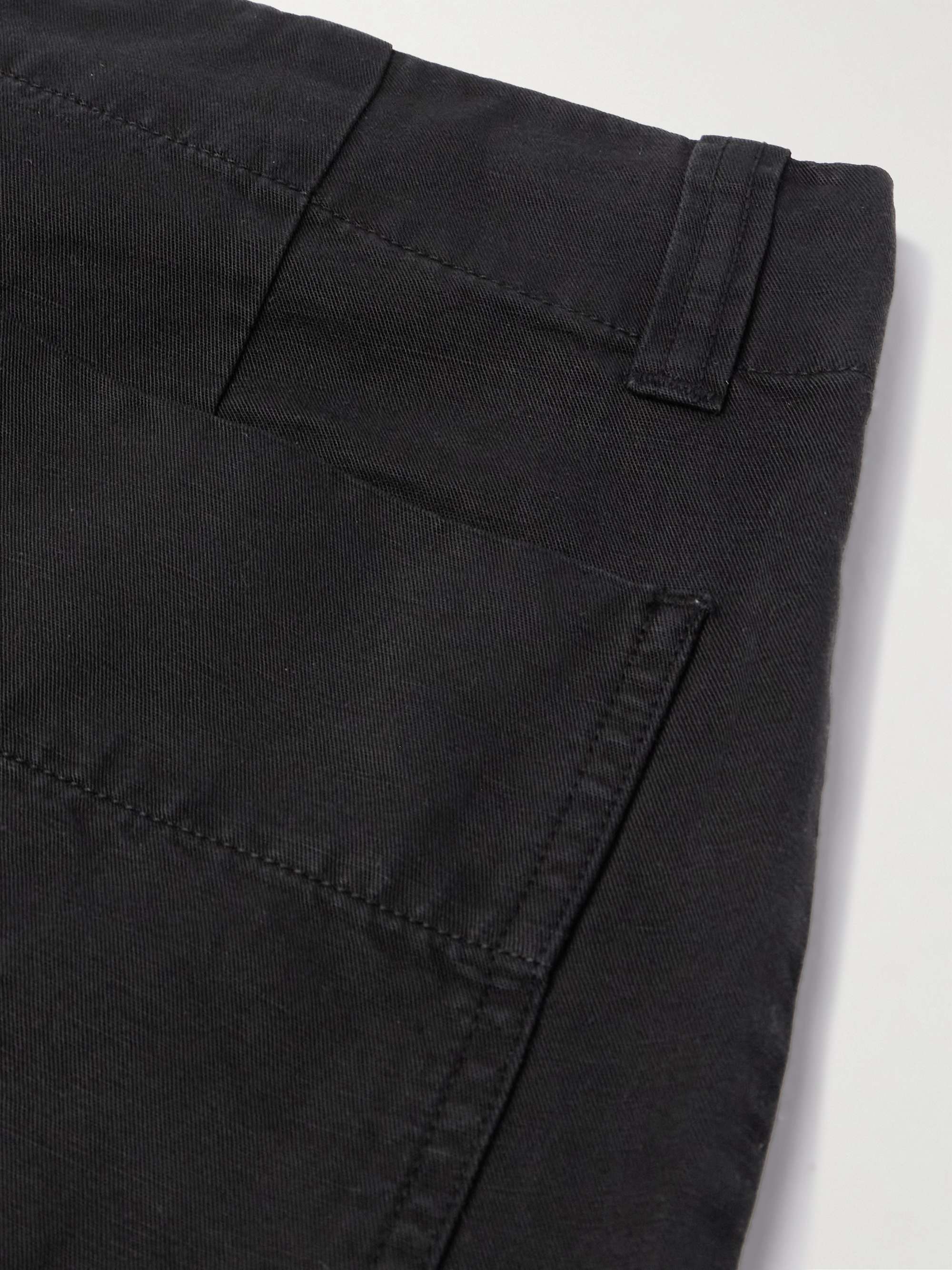 Straight-Leg Cotton and Linen-Blend Cargo Shorts view