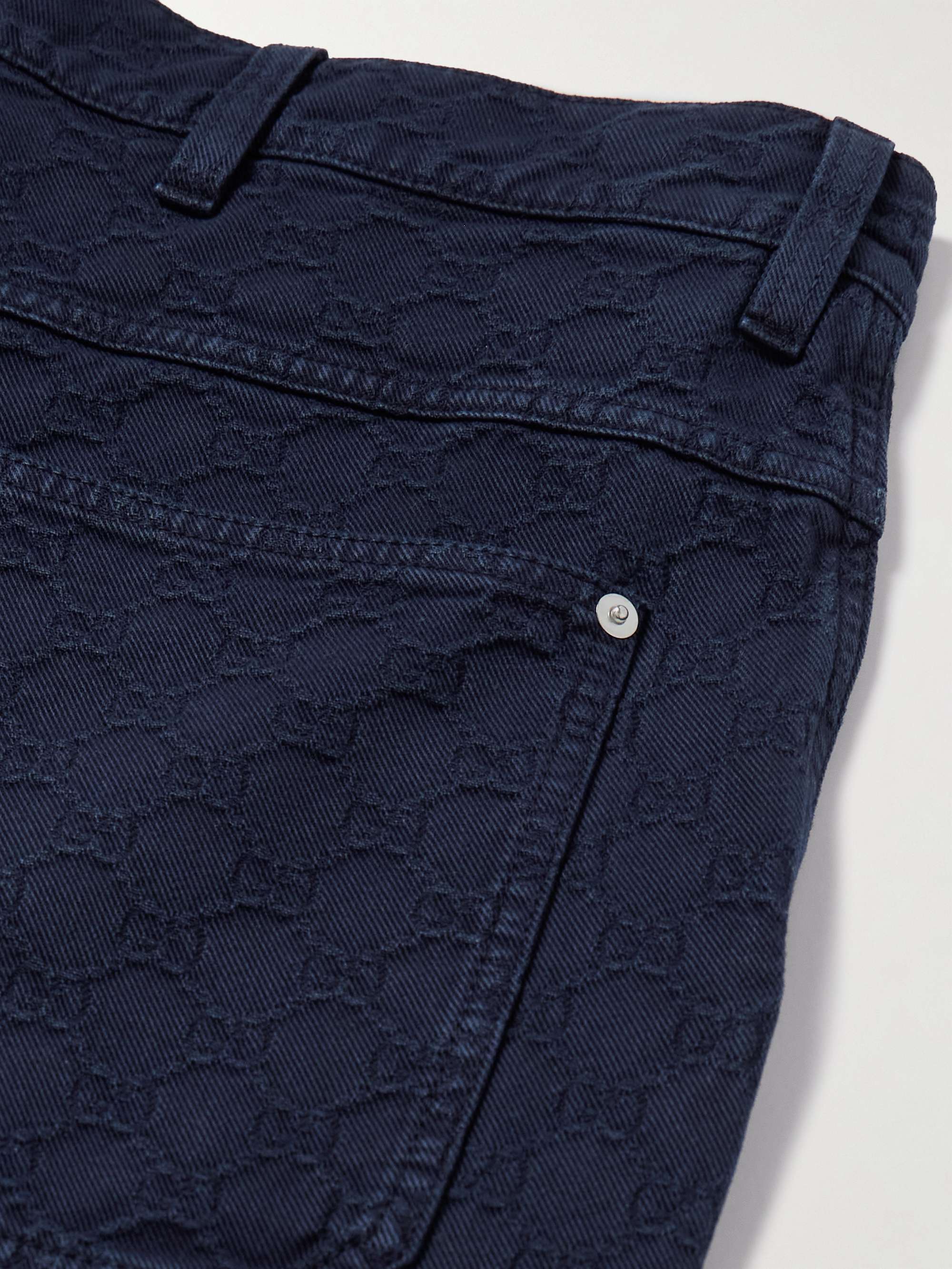 Straight-Leg Dégradé Logo-Jacquard Jeans view