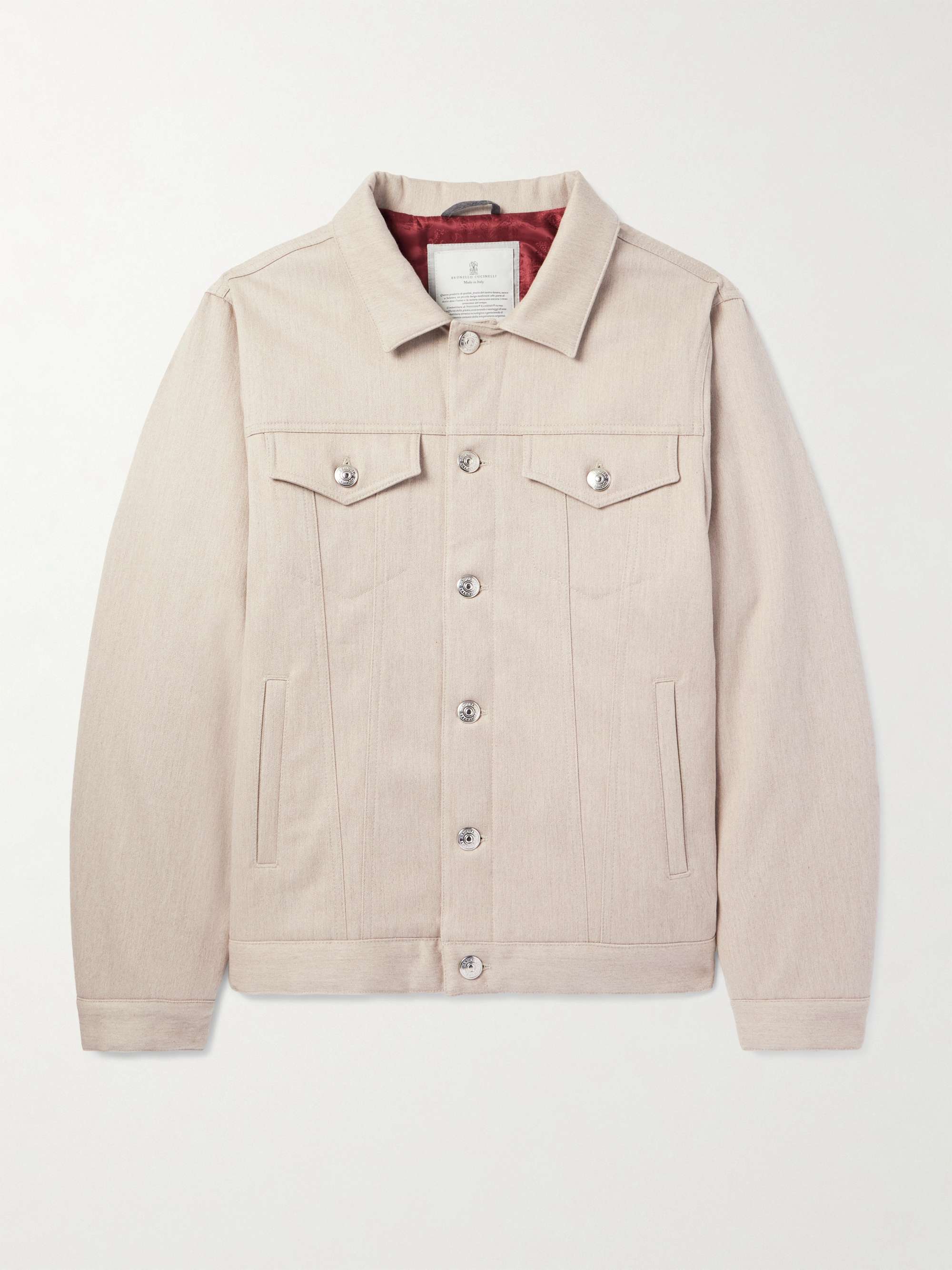 Padded Cotton-Blend Twill Trucker Jacket view