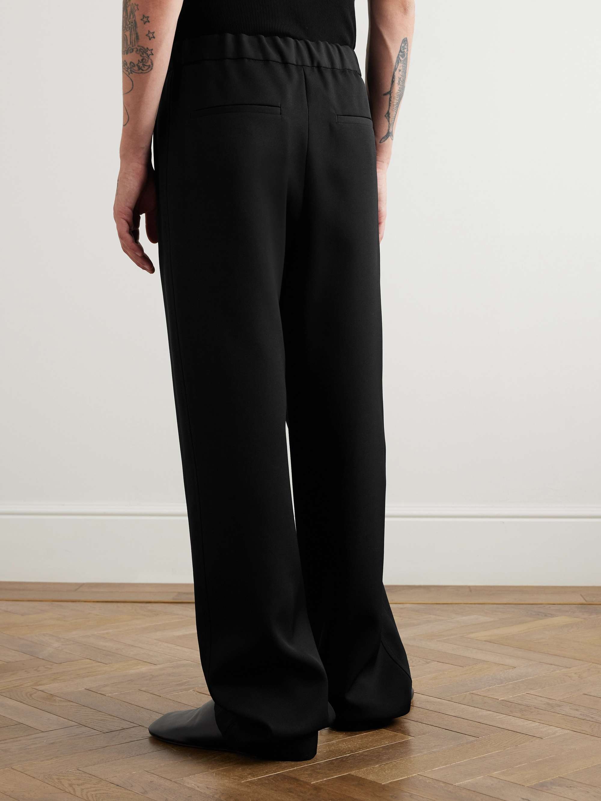 Wide-Leg Wool-Twill Trousers view