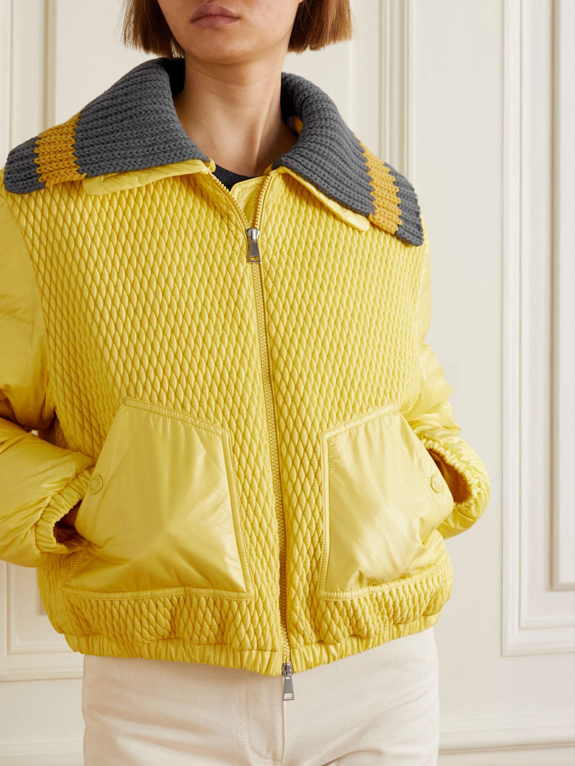Apront cropped quilted shell down bomber jacket view