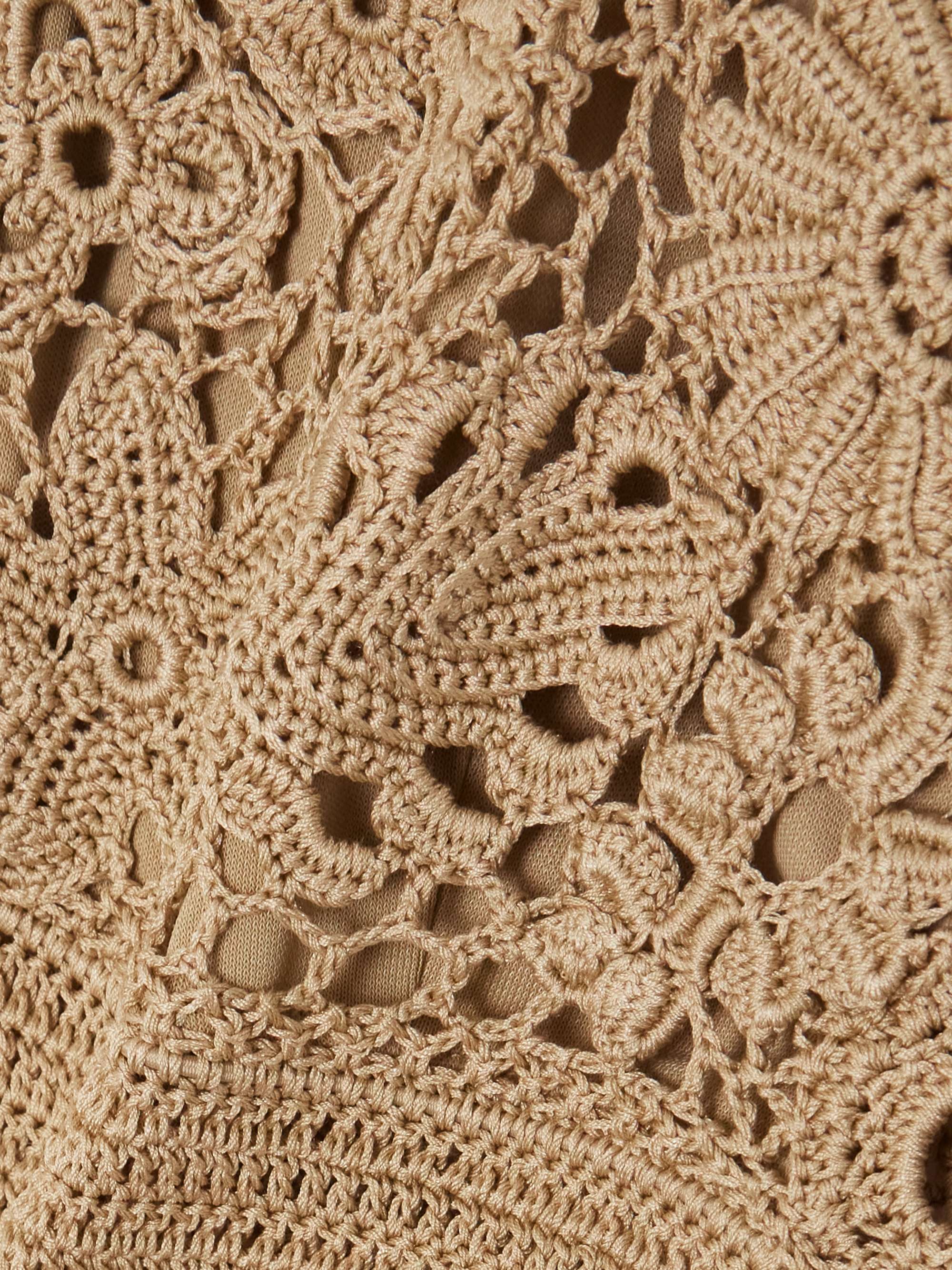 Cropped crocheted cotton top view