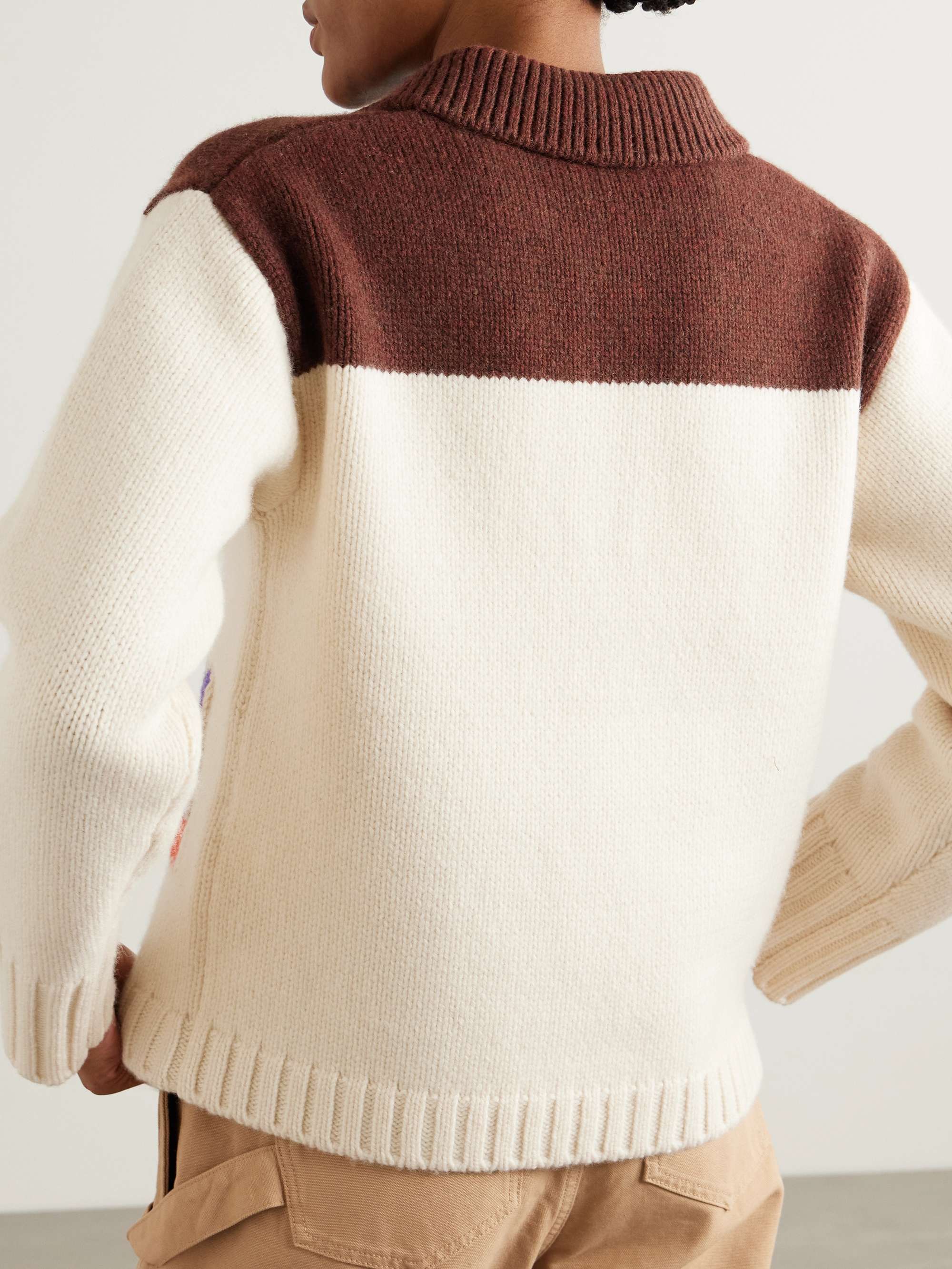 House intarsia-knit wool polo sweater view