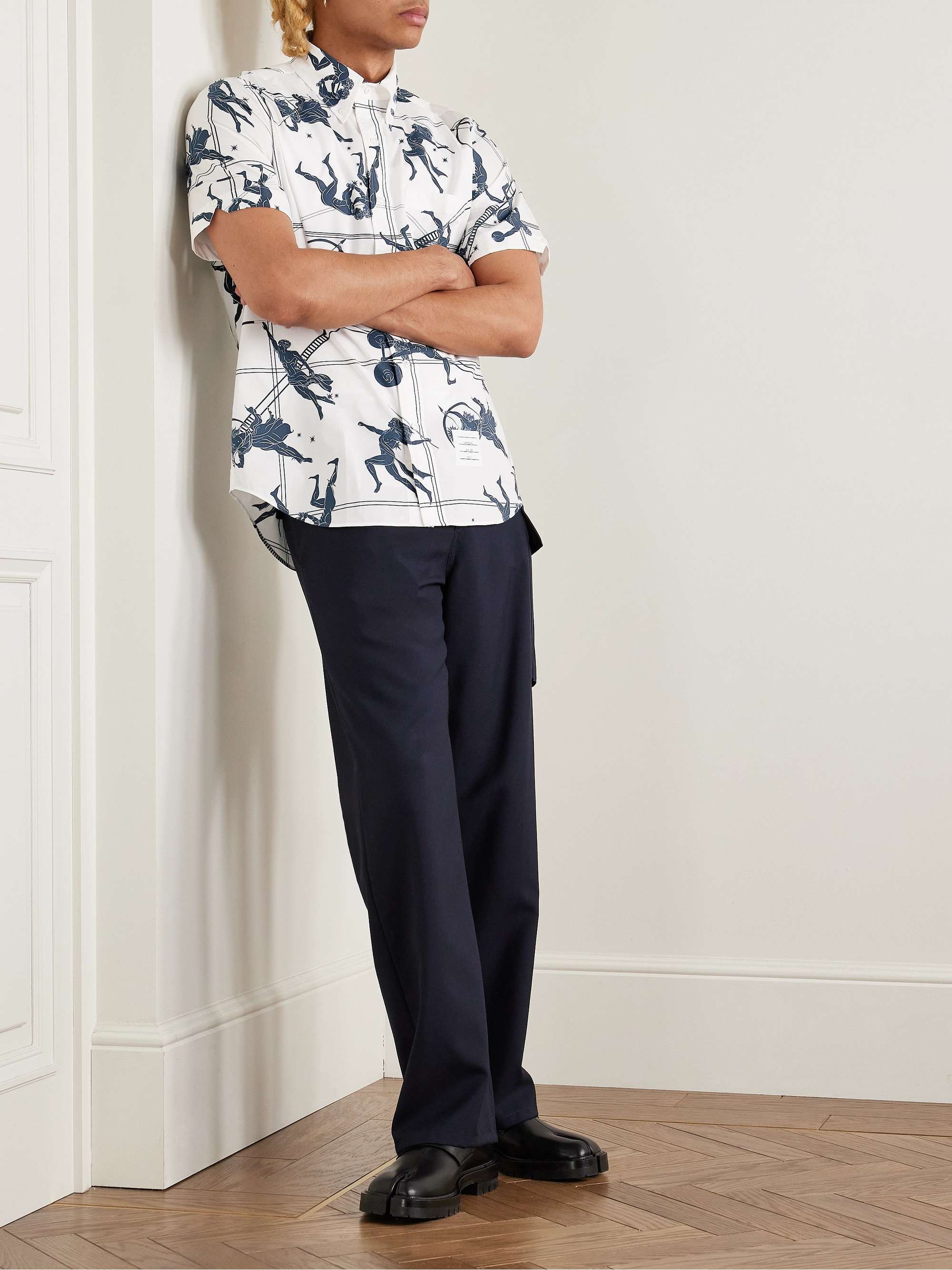 Button-Down Collar Printed Cotton-Poplin Shirt view