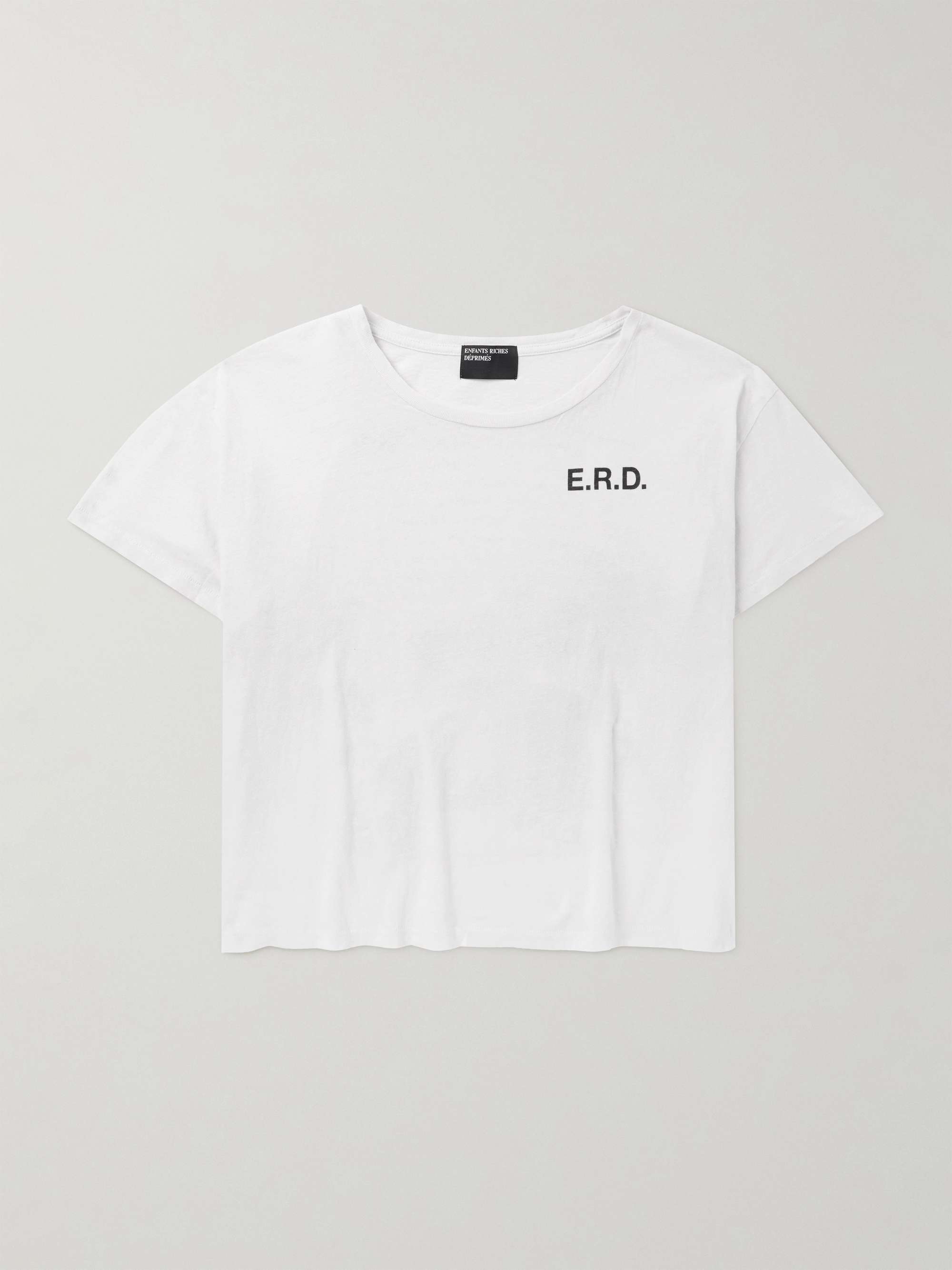 A Public Apology Cropped Printed Cotton-Jersey T-Shirt view